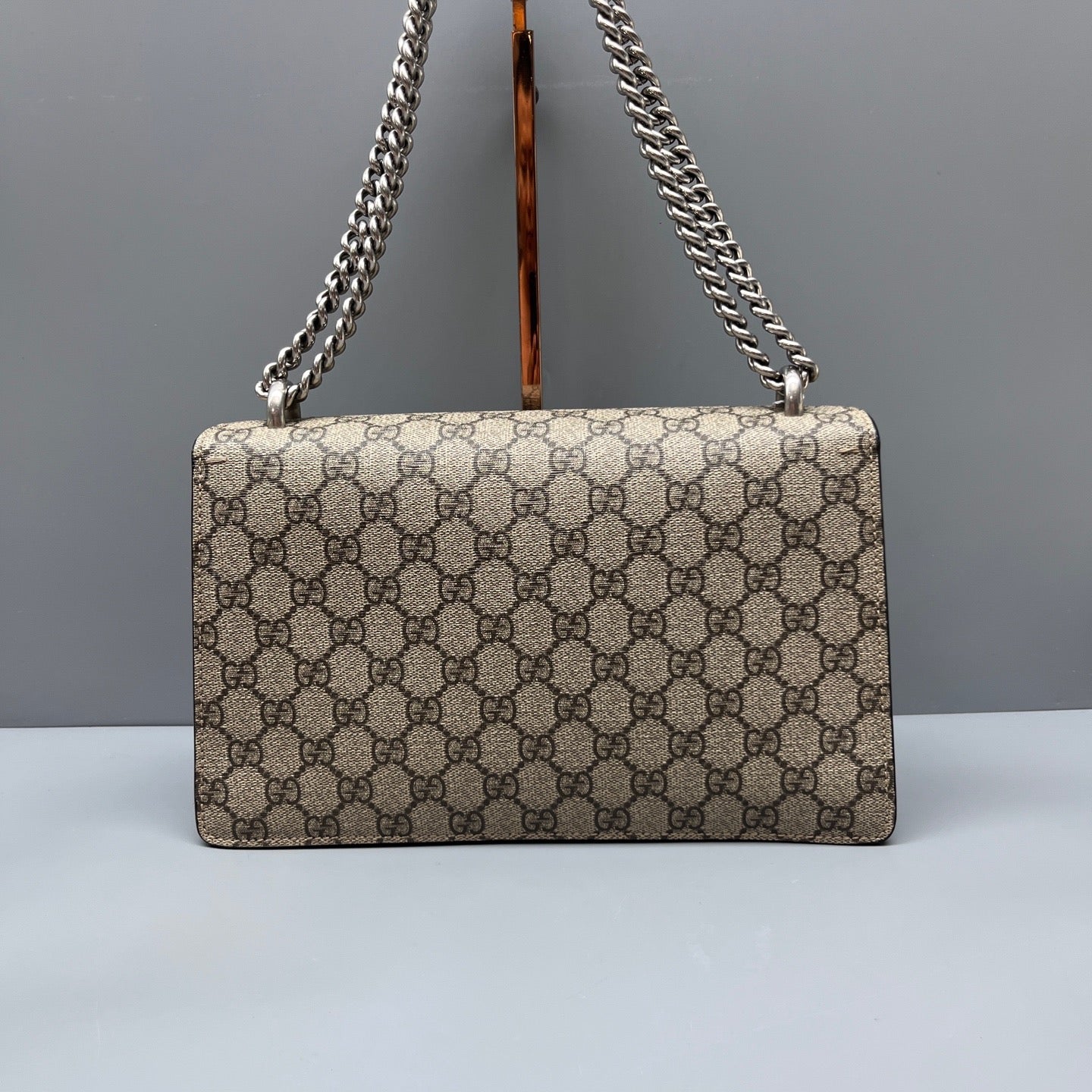 Gucci - Dionysus Shoulder Bag - GG Supreme coated canvas with black suede and leather trim - Beige and Black - (medium)