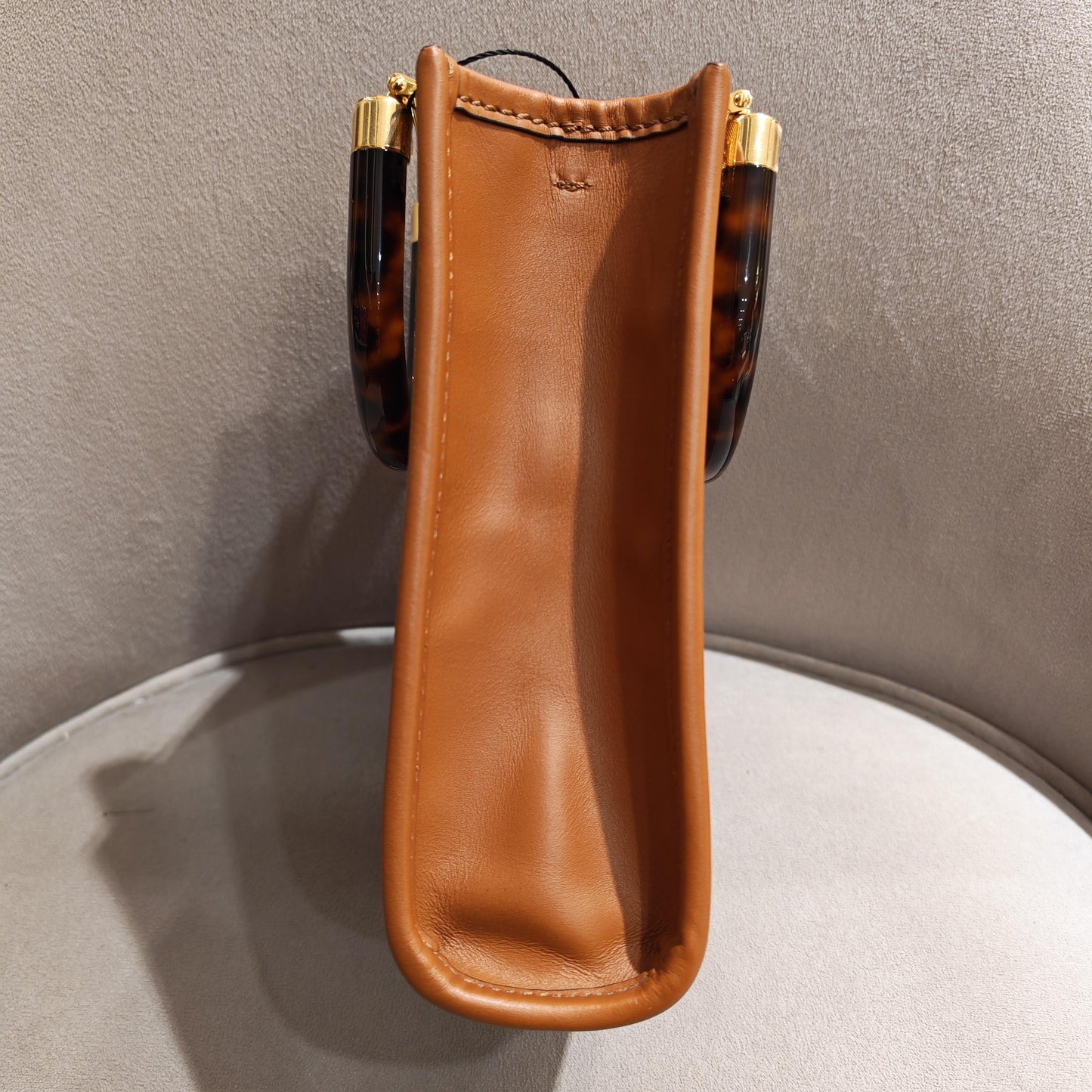 Fendi - Mini Shopper - Calfskin leather with plexiglass handles - Caramel brown - (mini)