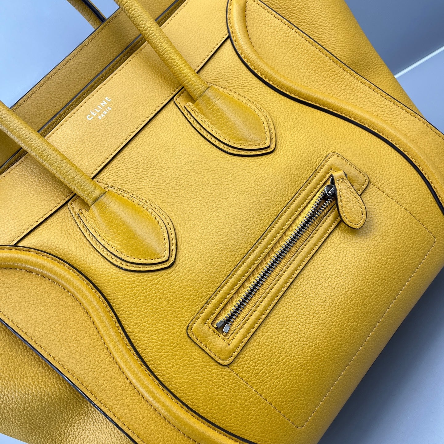 Celine - Luggage Mini - Grained calfskin leather - Yellow - (mini)