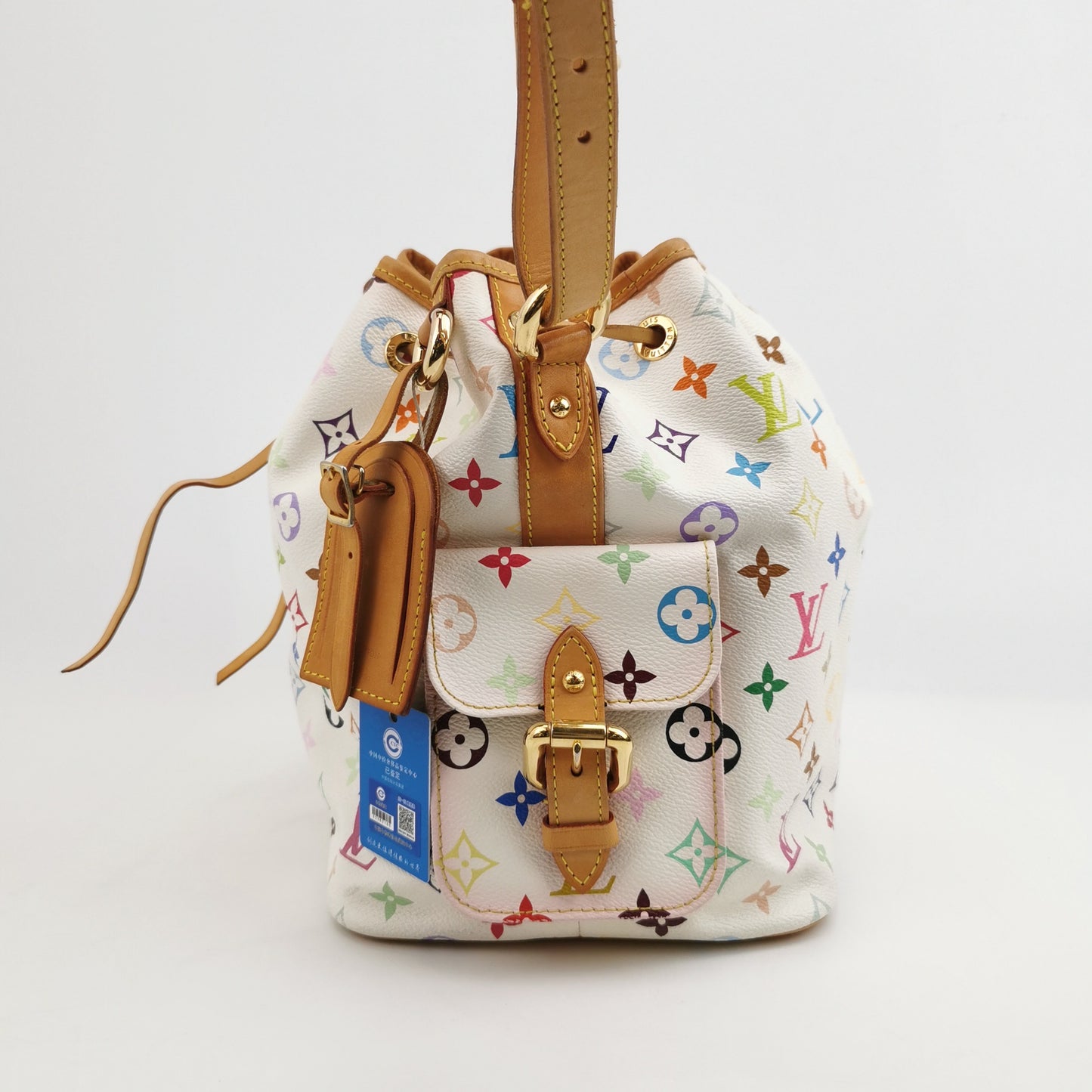 Louis Vuitton - Noé Multicolore - Monogram Multicolore coated canvas with Vachetta leather trim - White with Multicolour monogram, Natural (Vachetta) - (medium)