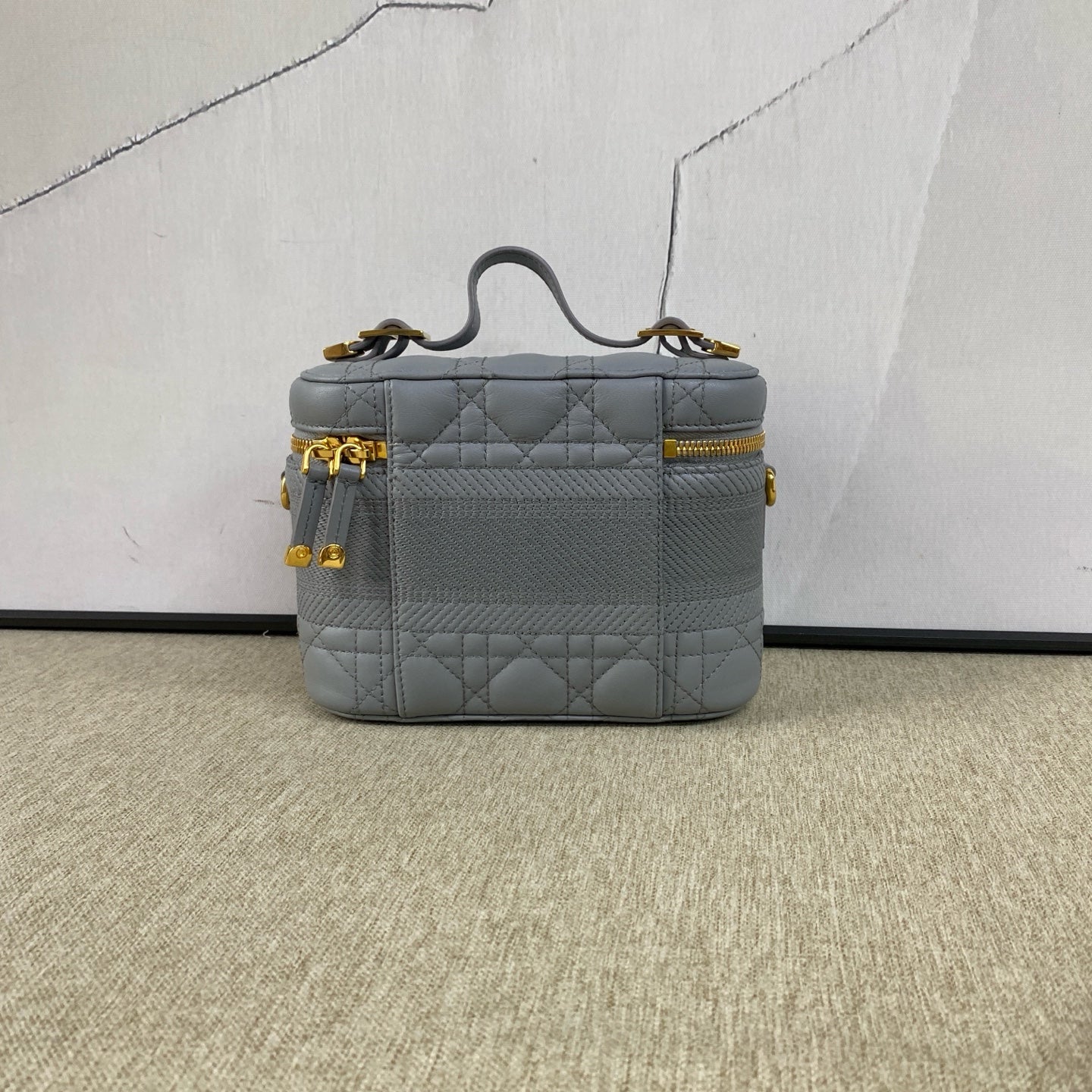 Dior - Travel Vanity Case Small - Lambskin leather and textile - Grey - (Small)