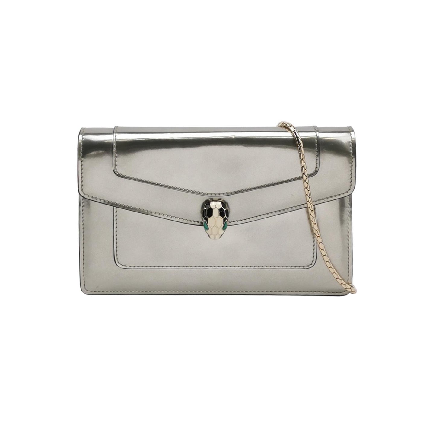 Bvlgari - Serpenti Forever Wallet on Chain - Metallic leather - Silver - (small)