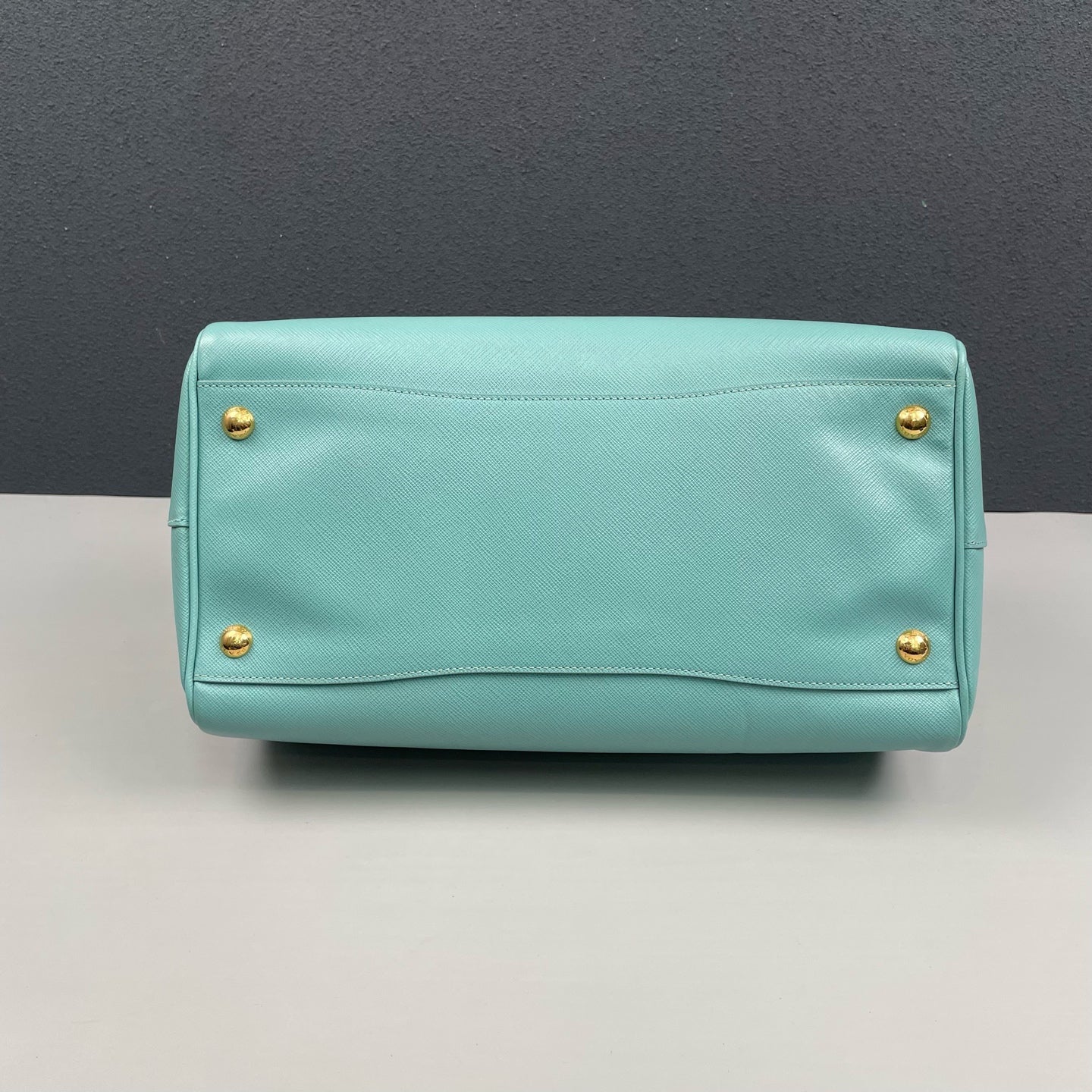 Prada - Saffiano Lux Boston Bag - Saffiano leather - Aqua Blue - (Medium)