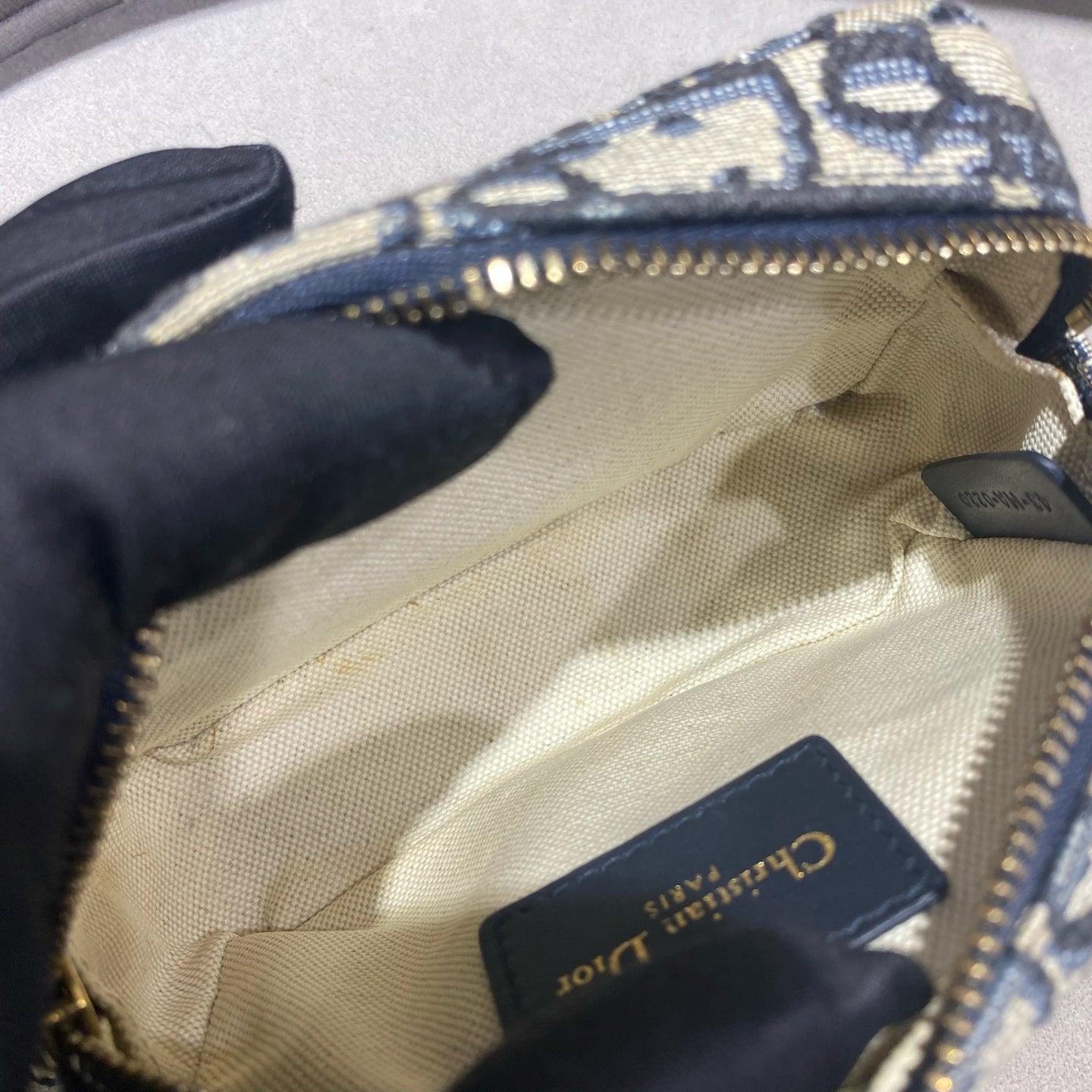 Dior - Oblique Canvas Belt Pouch - Cloth - Blue - (mini)