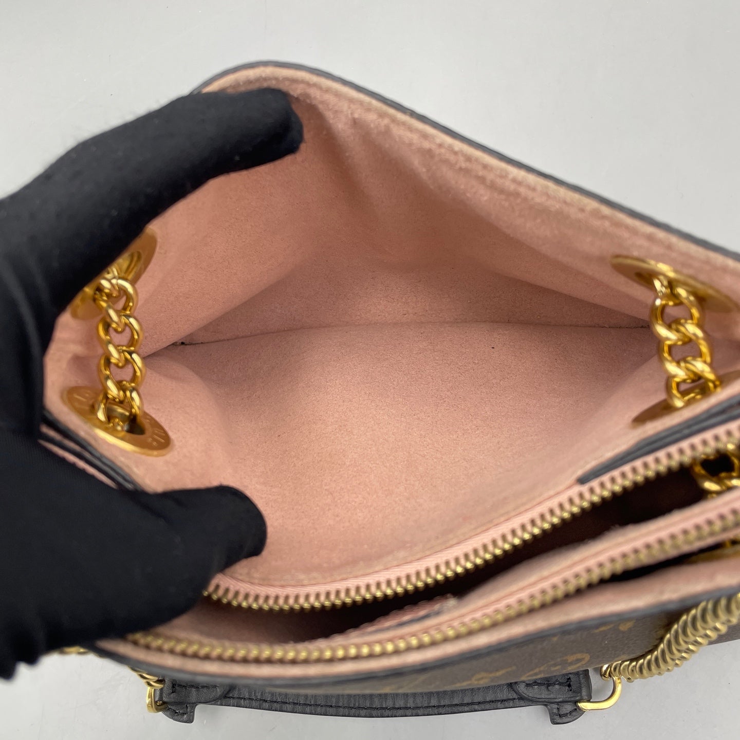 Louis Vuitton - Surene BB Chain Bag - Monogram coated canvas and grained leather - Brown and Pink - (mini)
