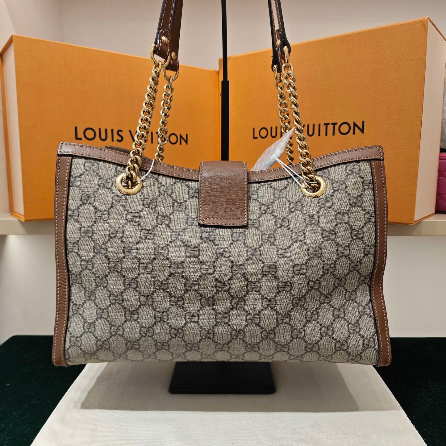 Gucci - Padlock Tote Bag - GG Supreme canvas with leather trim - Brown - (medium)