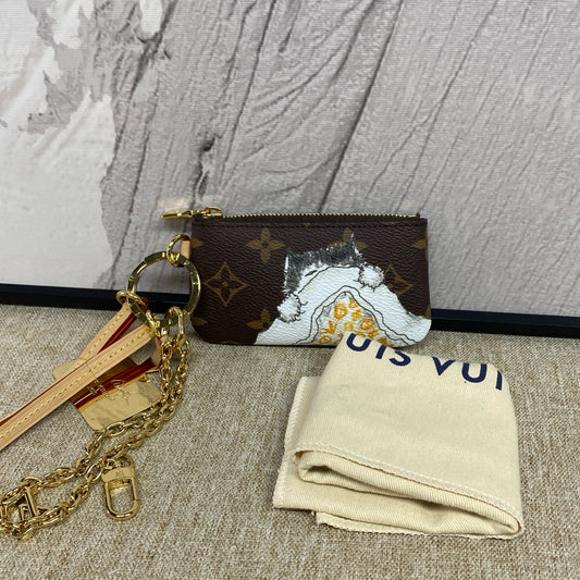 Louis Vuitton - Grace Coddington Cat Limited Edition Key Pouch / Coin Purse - Coated Monogram Canvas and Leather - Brown - (mini)