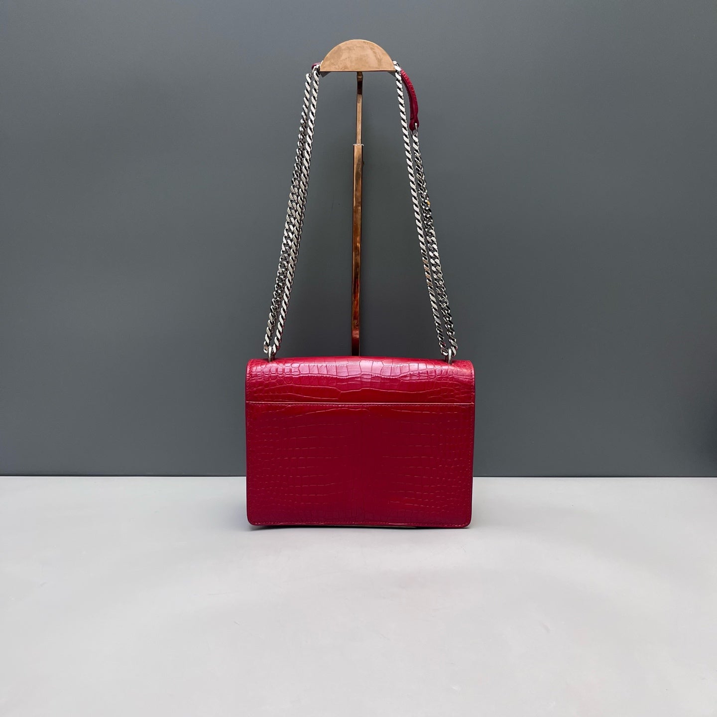 Saint Laurent - Sunset Chain Bag - Leather - Burgundy - (small)