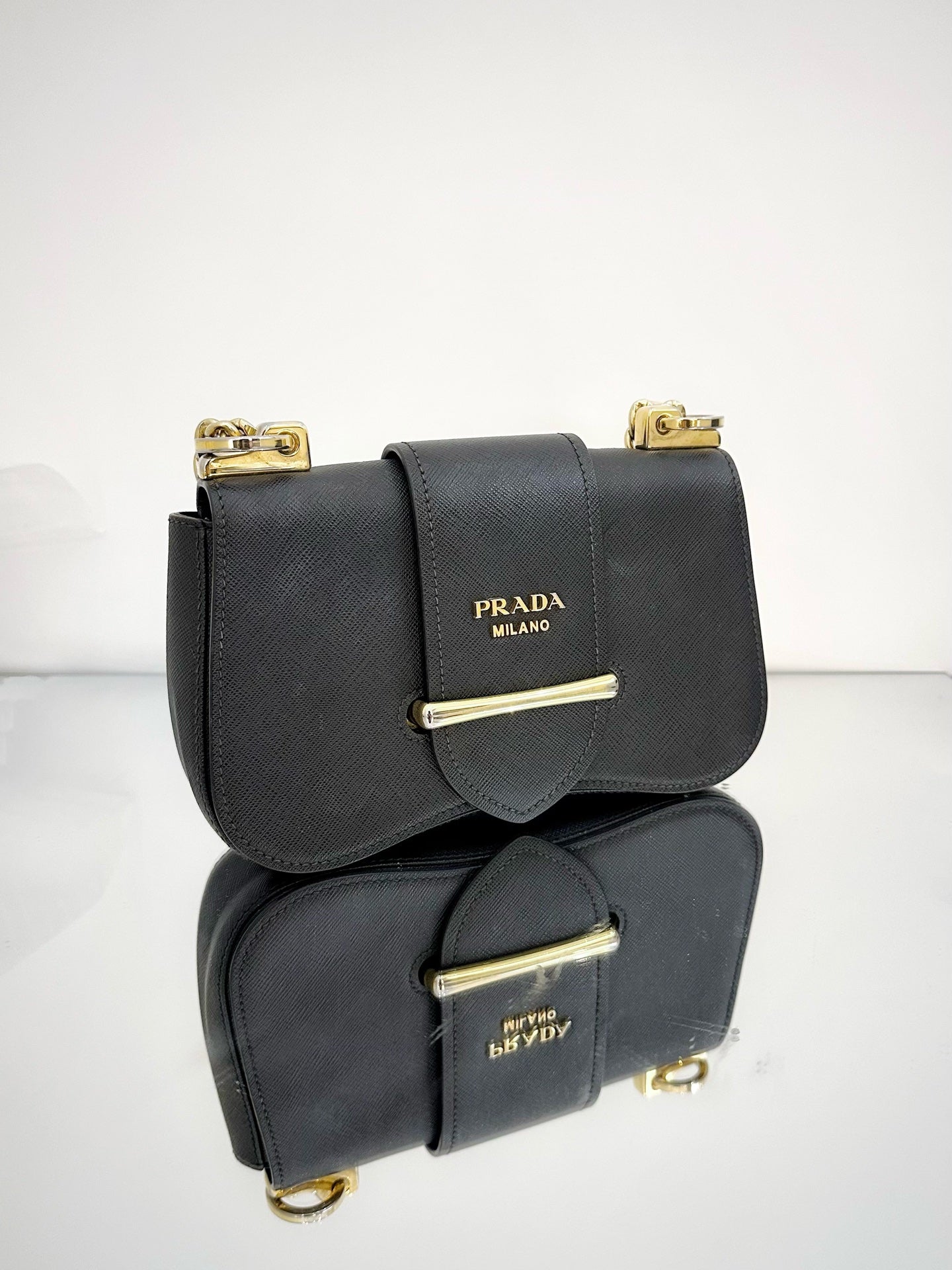 Prada - Sidonie (1BD219) - Saffiano calfskin leather - Black - (Mini)