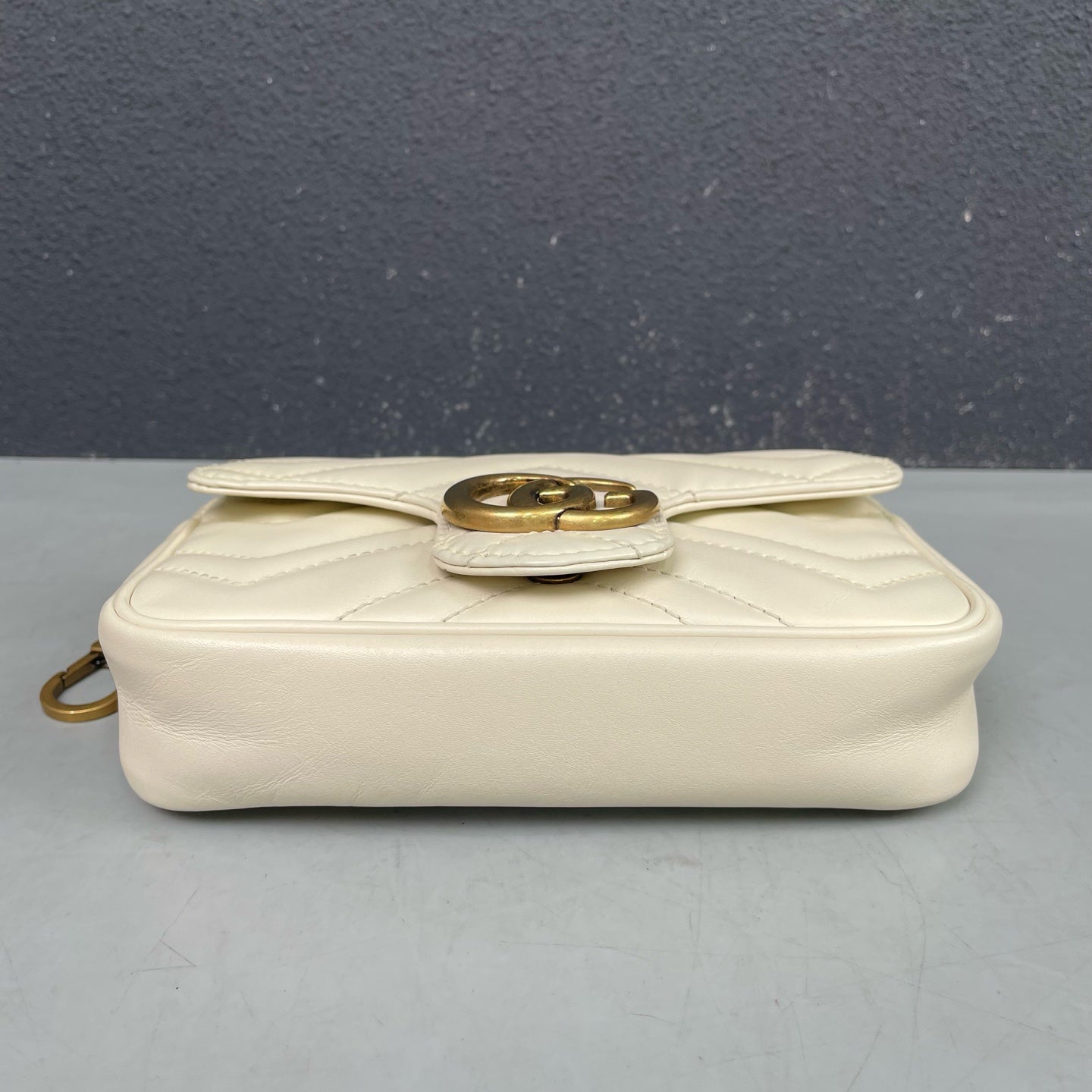 Gucci - GG Marmont Mini Chain Bag - Leather - White - (mini)