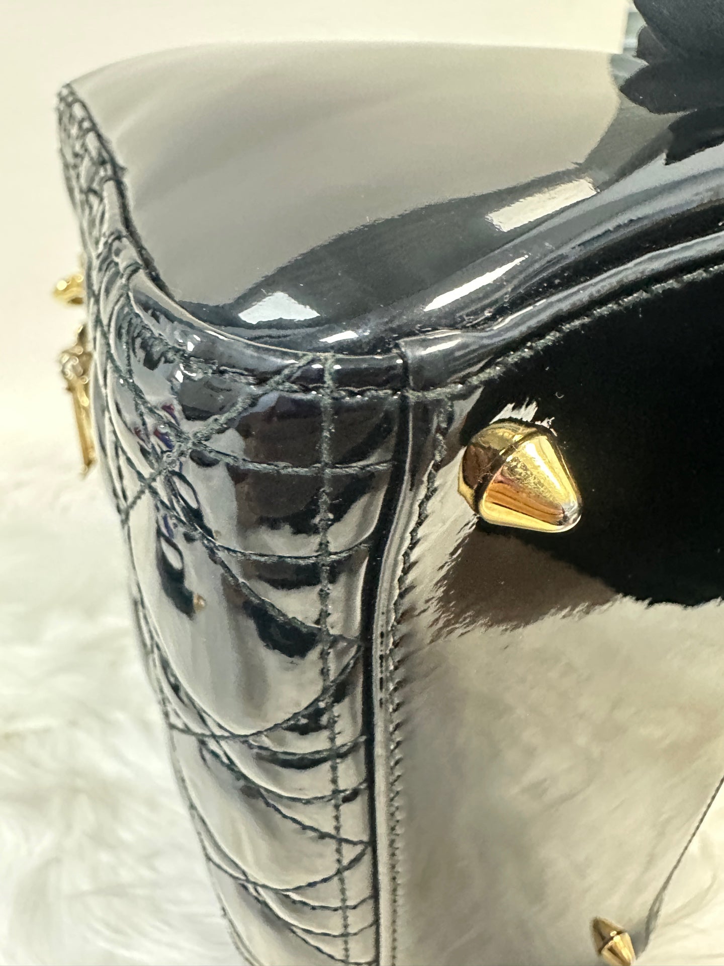 Dior - Lady Dior Medium - Patent leather - Black - (medium)