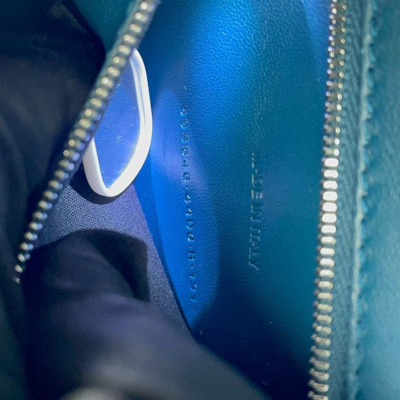 Balenciaga - Hourglass Bag S - Calfskin leather with crocodile embossing - Blue - (small)