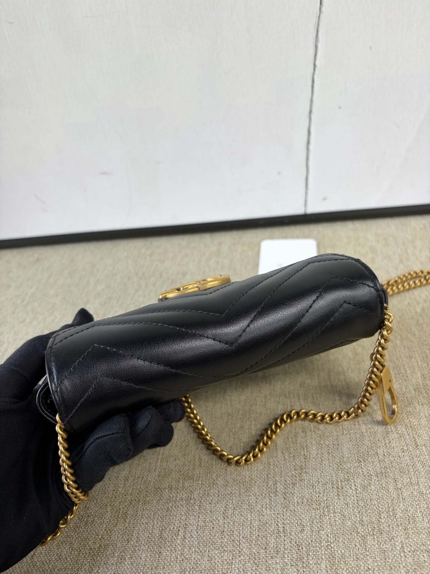 Gucci - GG Marmont Super Mini Bag - Leather - Black - (mini)