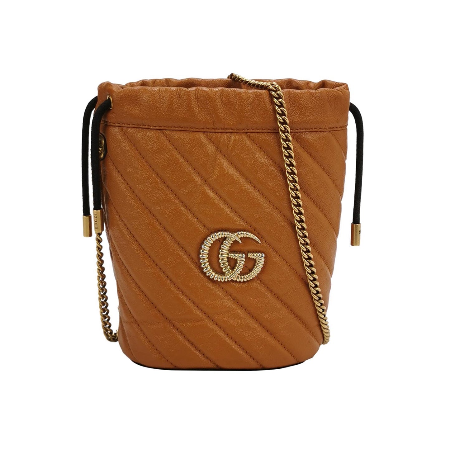Gucci - GG Marmont Mini Bucket Bag - Leather - Brown - (mini)