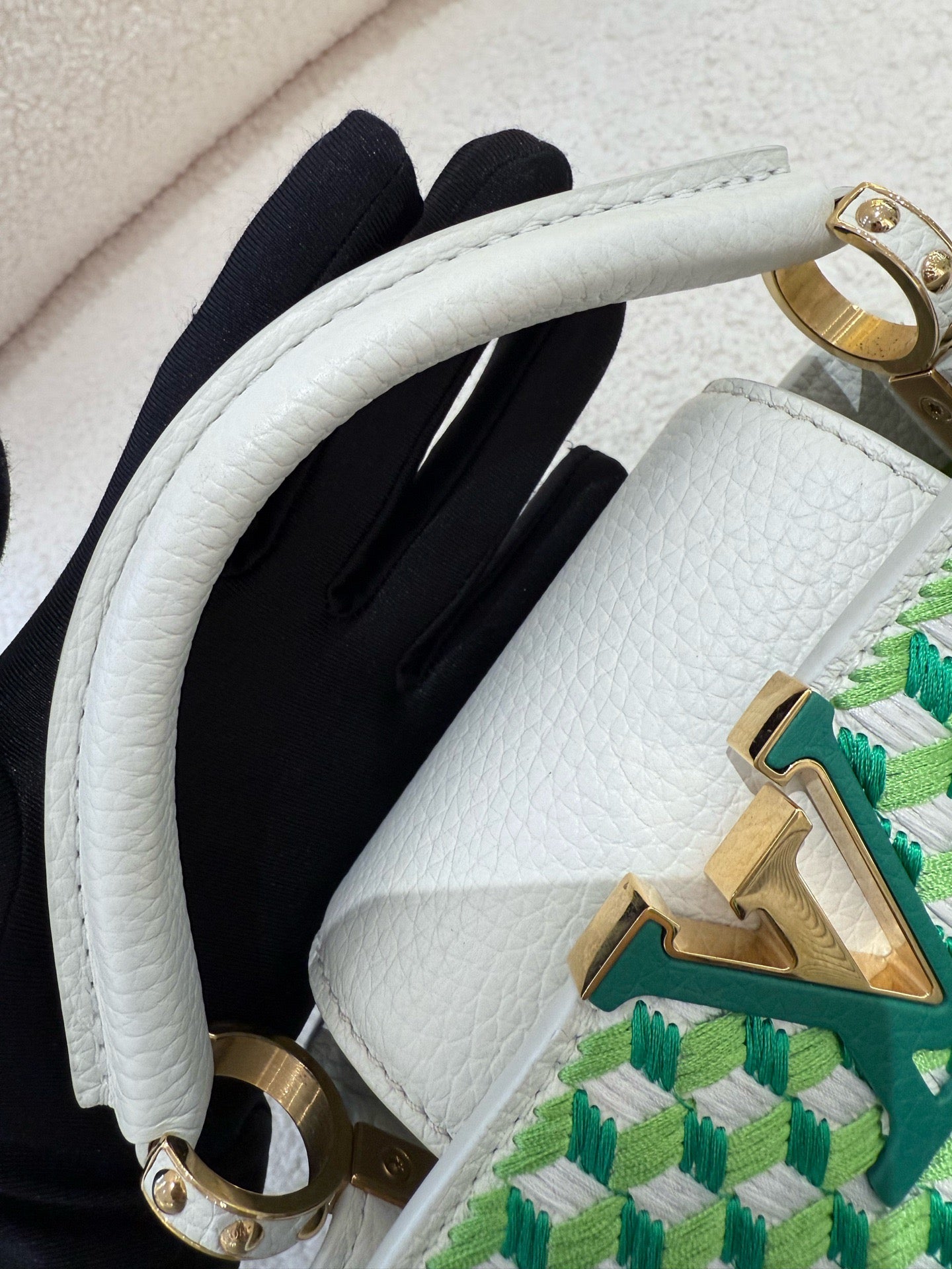 Louis Vuitton - Capucines Mini - Taurillon leather with embroidered textile - Green - (mini)