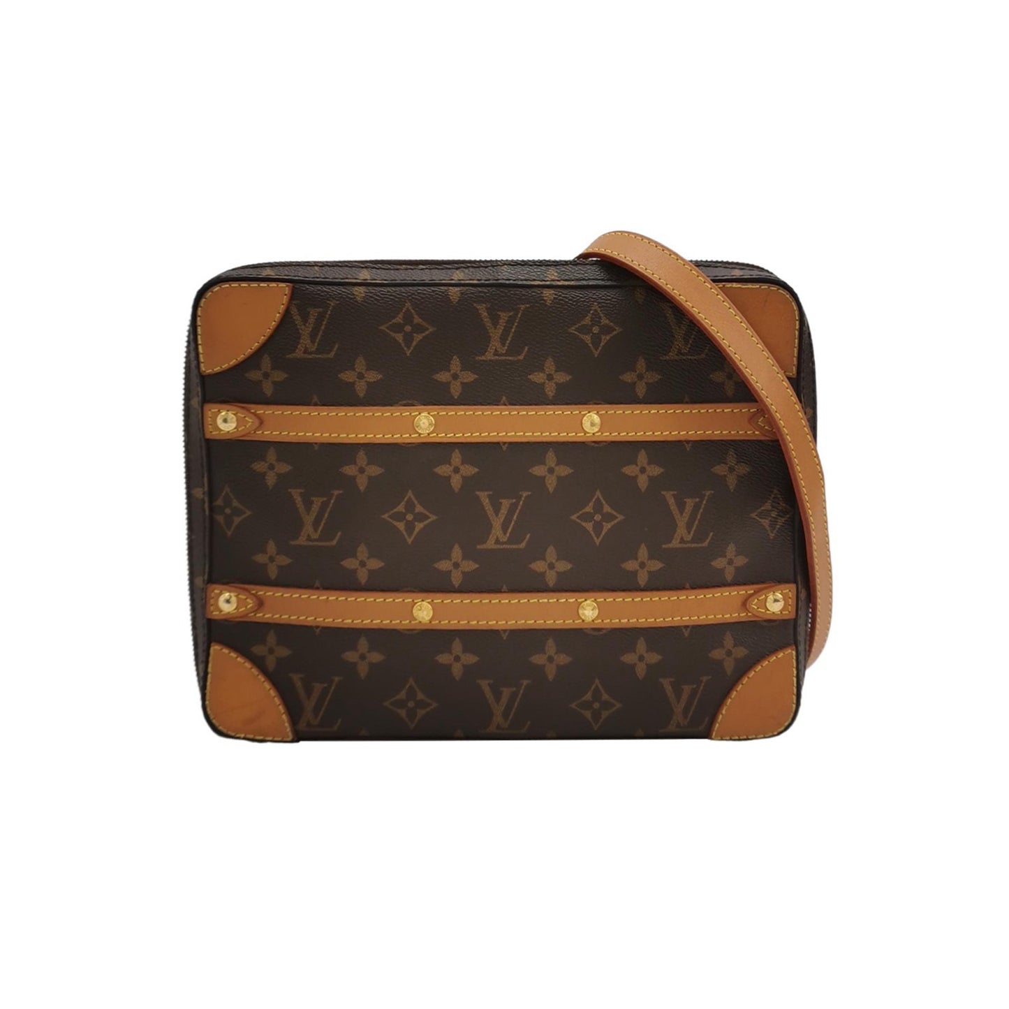 Louis Vuitton - Soft Trunk Crossbody Bag - Monogram coated canvas with Vachetta leather trim - Brown - (small)