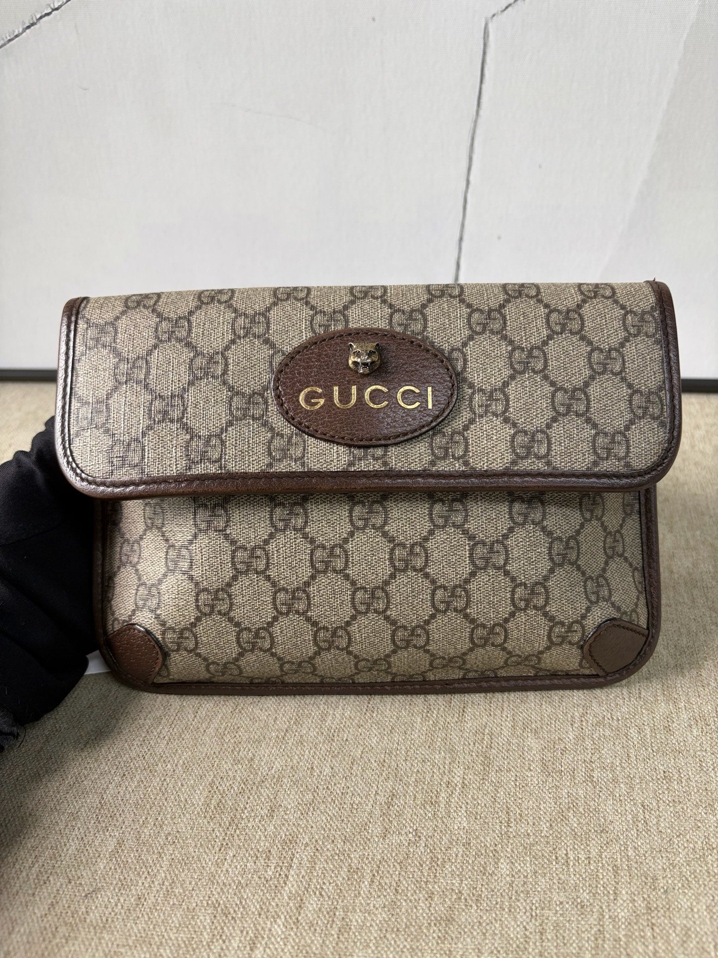 Gucci - Neo Vintage GG Supreme Tiger Head Belt Bag - Coated canvas with leather trim - Beige - (Small)