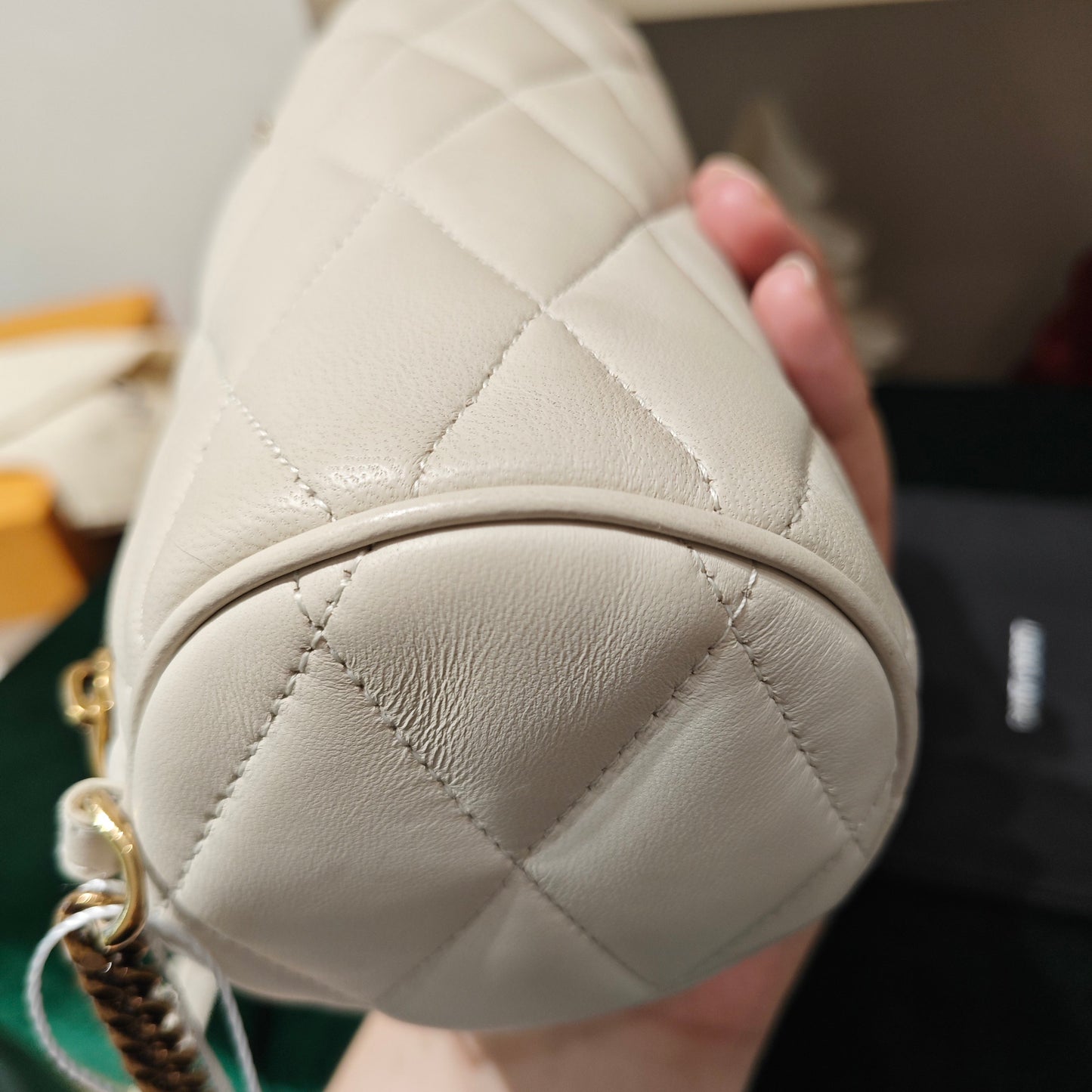 Saint Laurent - Small Cylinder Quilted Shoulder Bag - Leather - White - (mini)