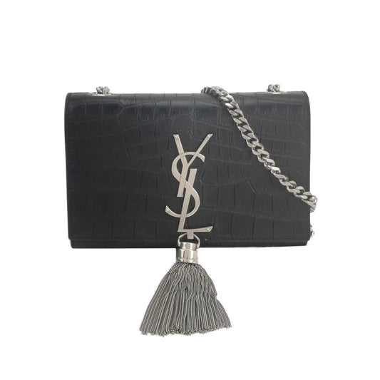 Saint Laurent - MONOGRAM KATE Tassel Handbag - Leather - Black - (mini)