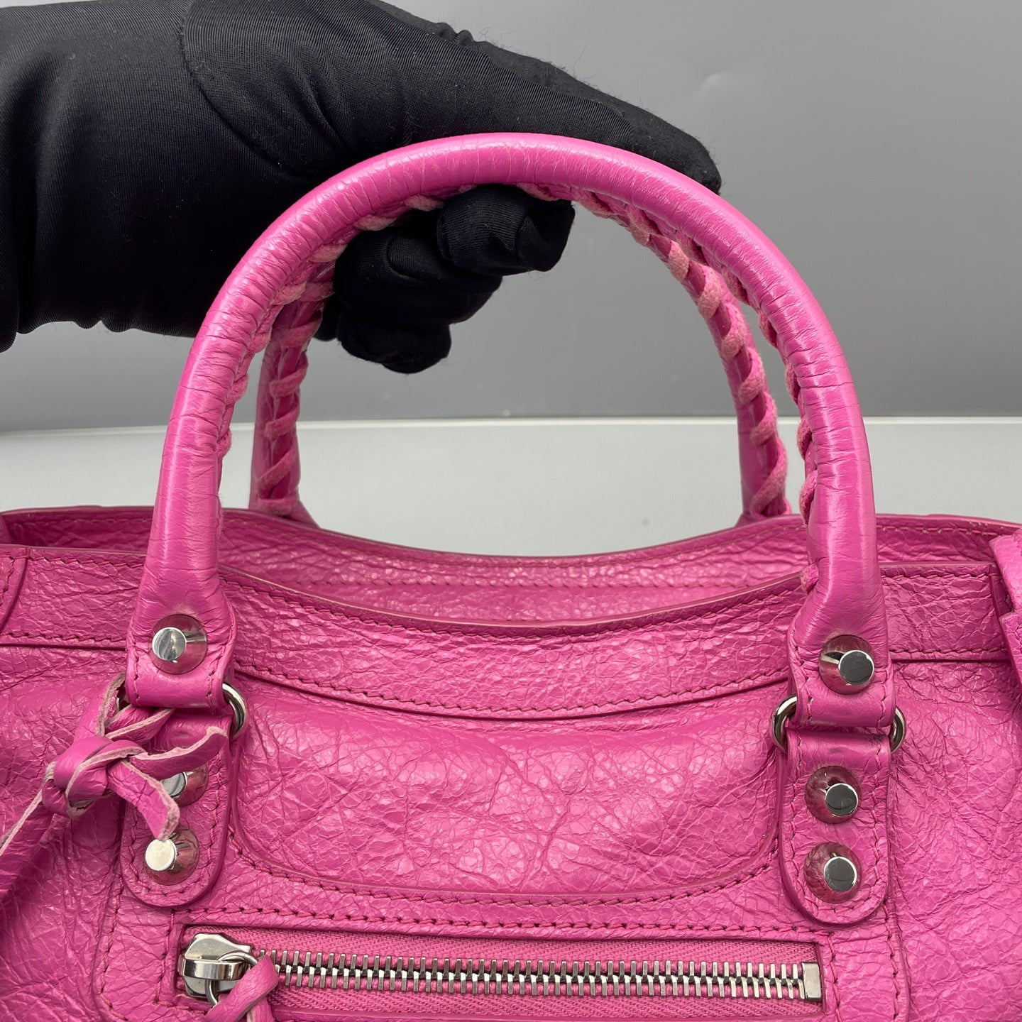 Balenciaga - City Bag - Distressed lambskin leather - Pink - (small)