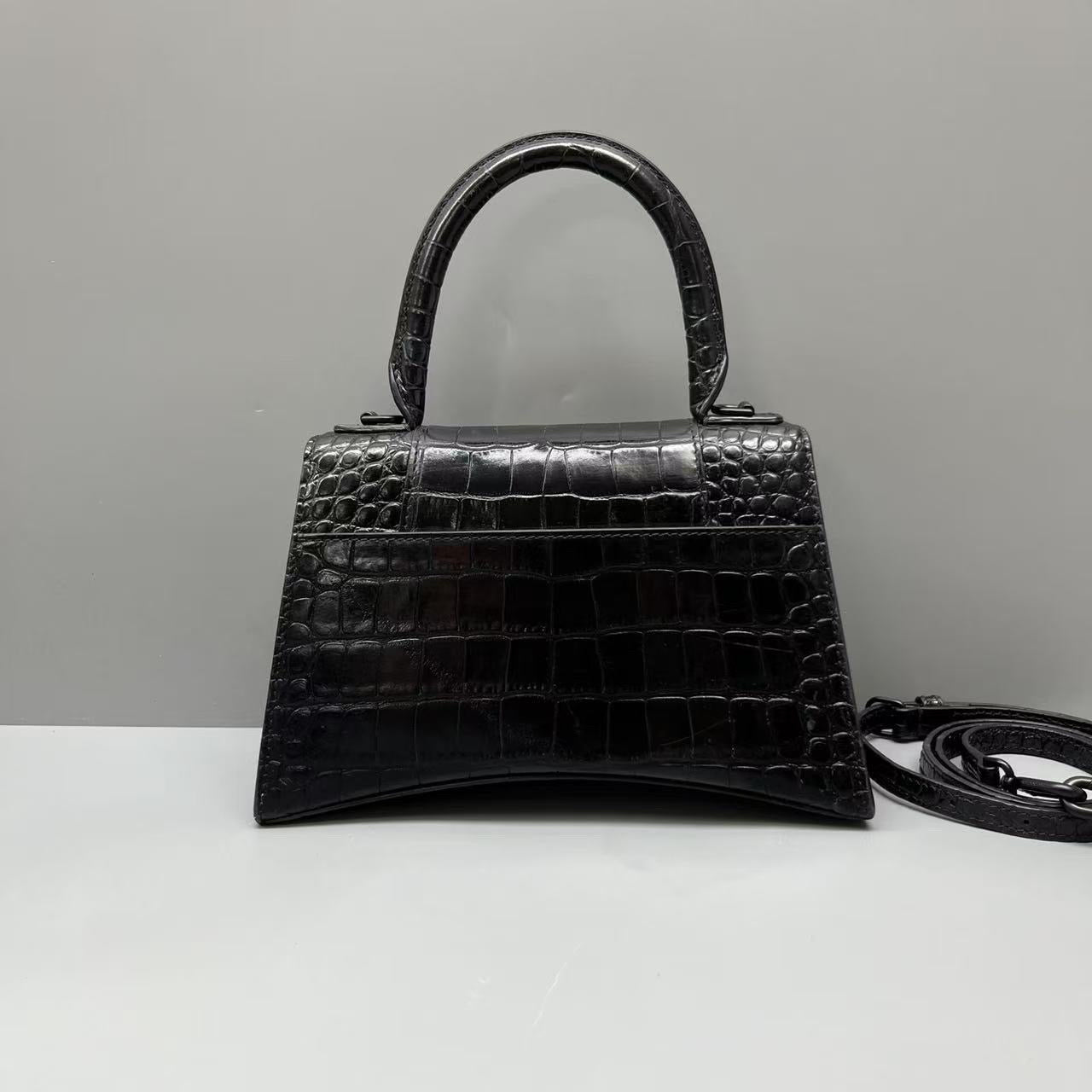 Balenciaga - Hourglass Top Handle Bag - Leather - Black - (Small)