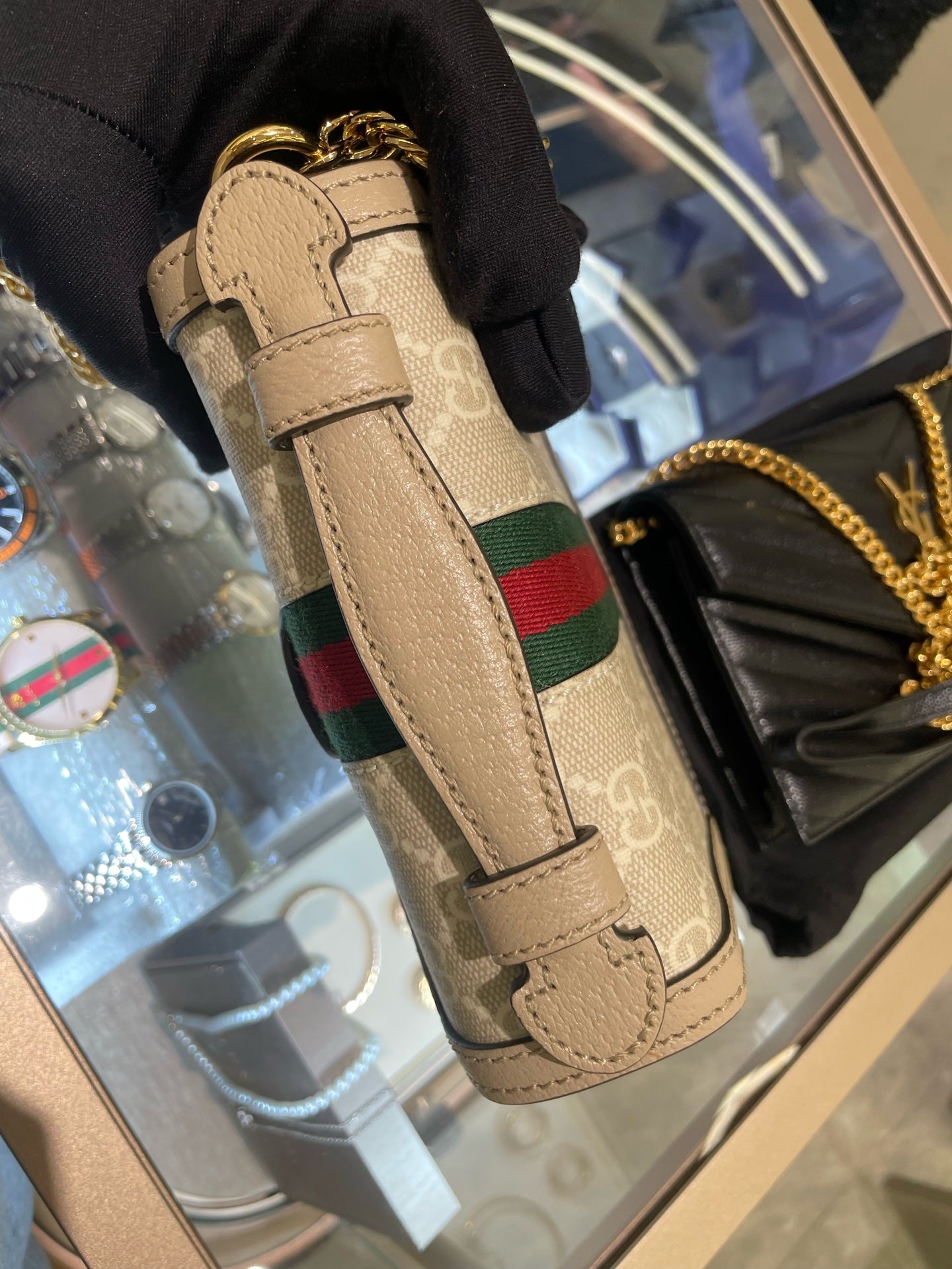 Gucci - Ophidia Mini Messenger Bag - GG Supreme canvas with leather trim - Beige - (mini)