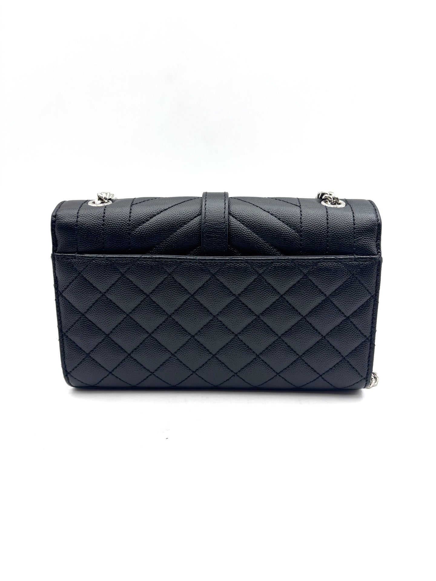 Saint Laurent - Envelope Chain Wallet - Caviar calfskin leather - Black - (Small)
