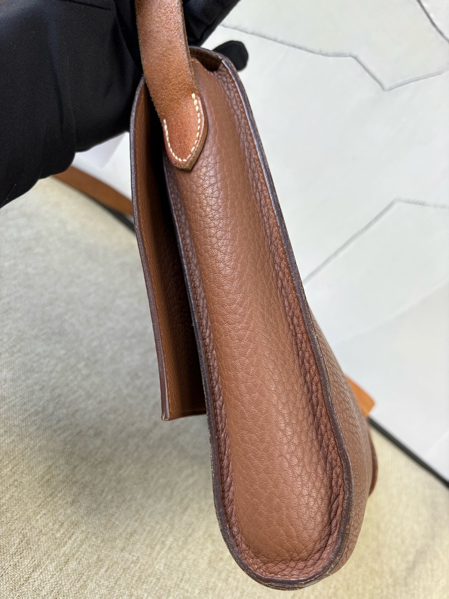 Hermès - Etriviere Messenger Bag - Taurillon Clemence leather - Golden Brown - (Large)