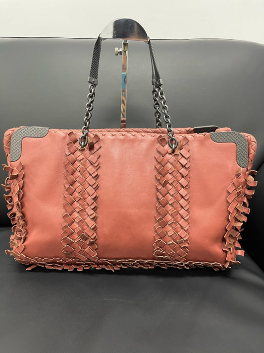Bottega Veneta - Runway Woven Metal Chain Handbag - Leather - Red - (Medium)