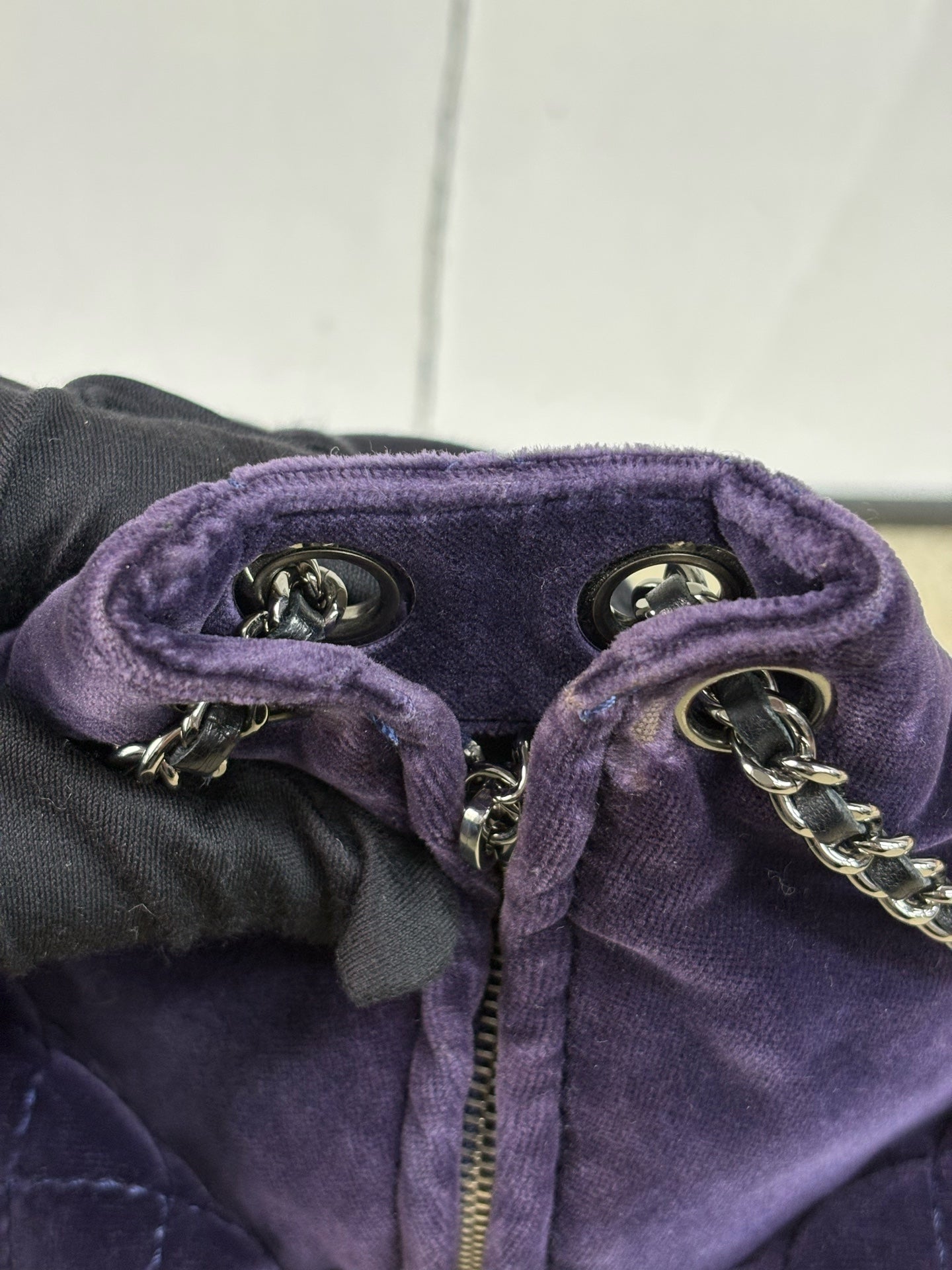 Chanel - Quilted Velvet Mini Backpack - Velvet - Purple with Silver-Tone Hardware - (mini)