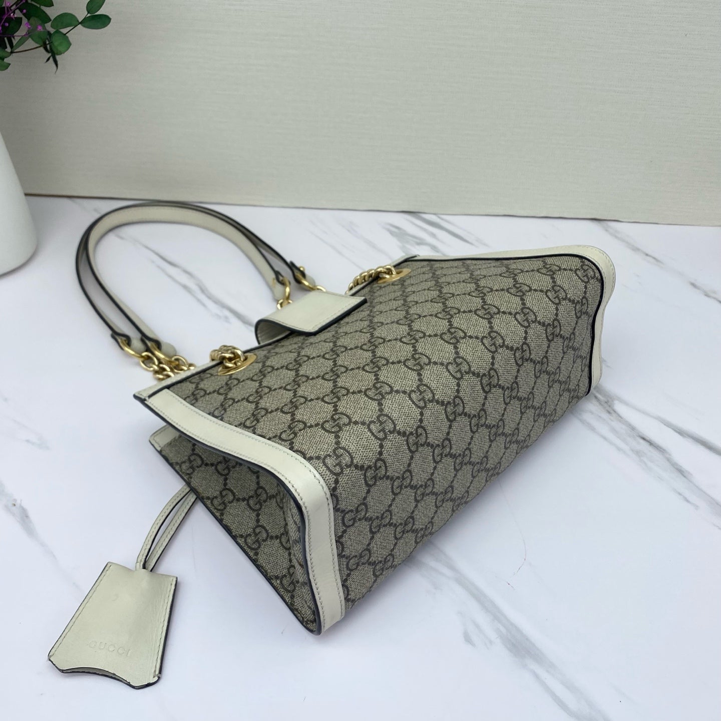 Gucci - Padlock - GG Supreme canvas with white leather trim - Beige GG Supreme with White Leather Trim - (small)