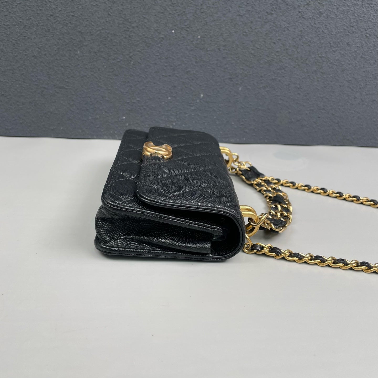 Chanel - Mini WOC (Wallet on Chain) - Grained calfskin leather - Black - (mini)