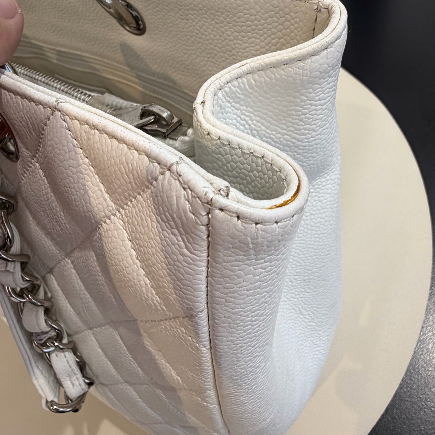 Chanel - Grand Shopping Tote (GST) - Caviar leather - White - (large)