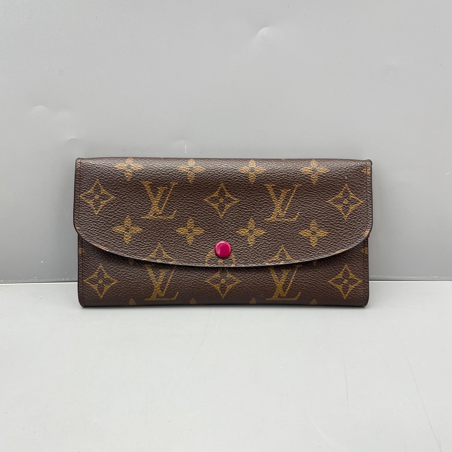 Louis Vuitton - Long Flap Wallet - Monogram coated canvas and cross-grain leather - Brown with Burgundy interior - (medium)