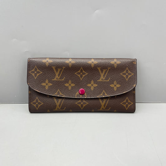Louis Vuitton - Long Flap Wallet - Monogram coated canvas and cross-grain leather - Brown with Burgundy interior - (medium)