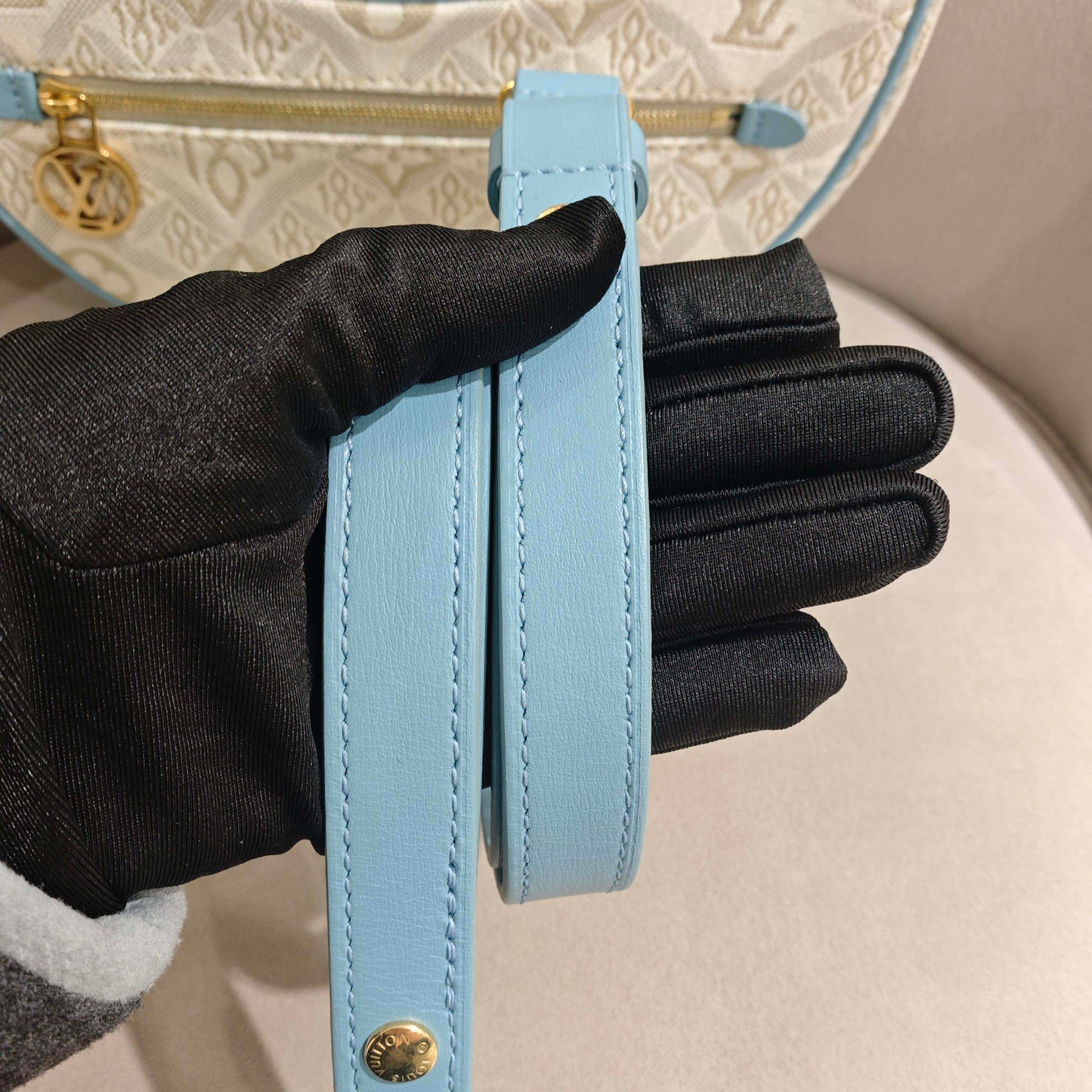 Louis Vuitton - Since 1854 Limited Edition Moon Bag - Jacquard canvas with leather trim - Beige with Blue accents - (mini)