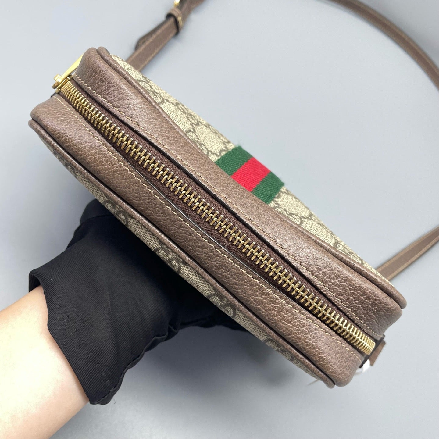 Gucci - Ophidia GG Supreme Camera Bag - GG Supreme canvas with leather trim - Brown - (mini)