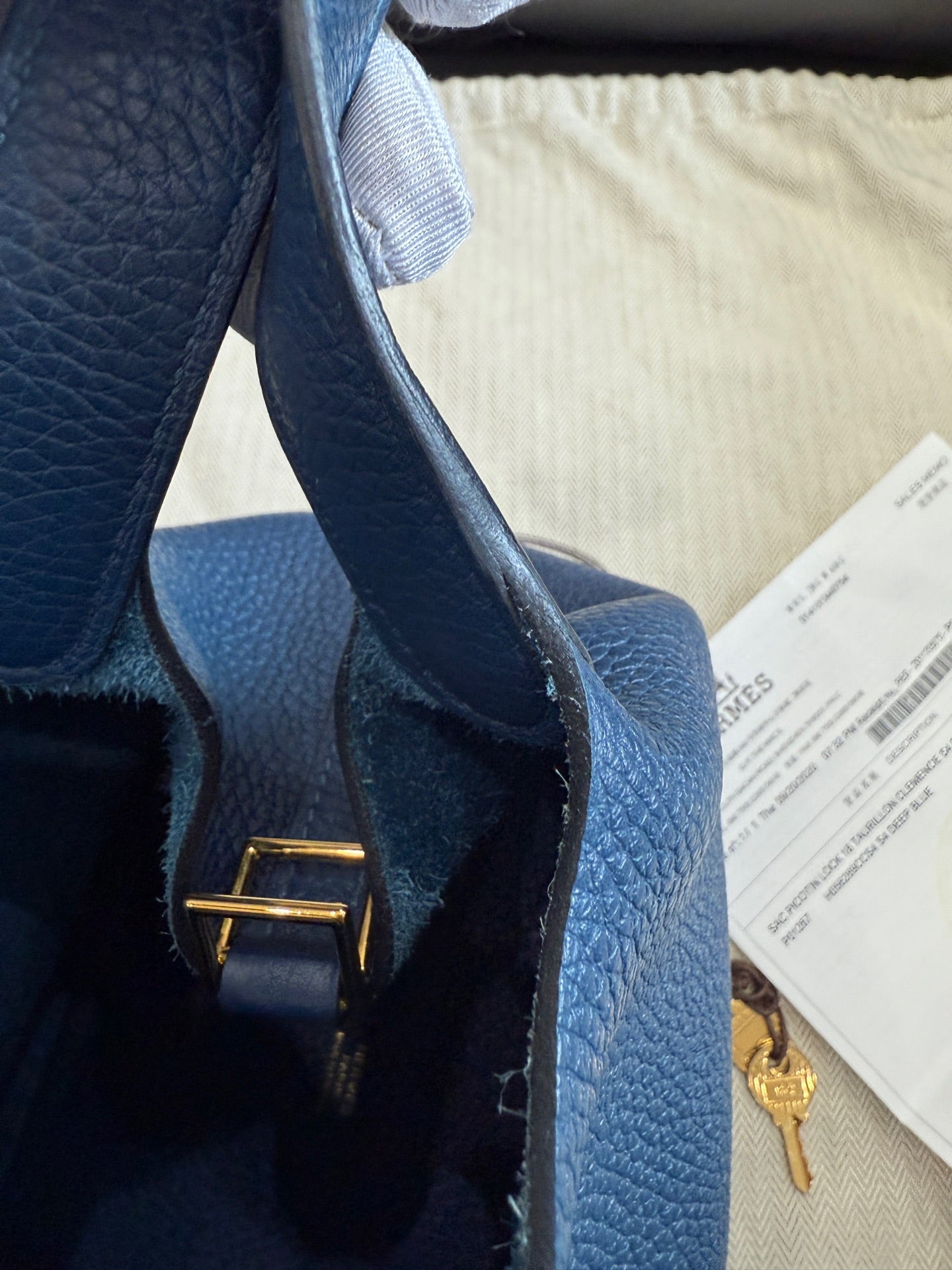 Hermès - Picotin Lock 18 - Clemence leather - Deep Blue with Gold-Tone Hardware - (mini)