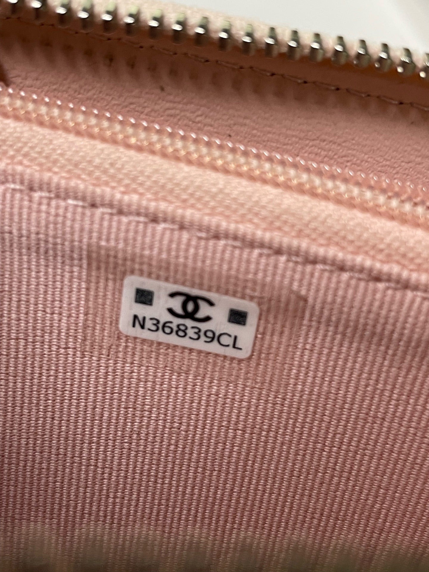 Chanel - Double C Star Zip Wallet Card Holder - Lambskin leather - Pink - (Small)