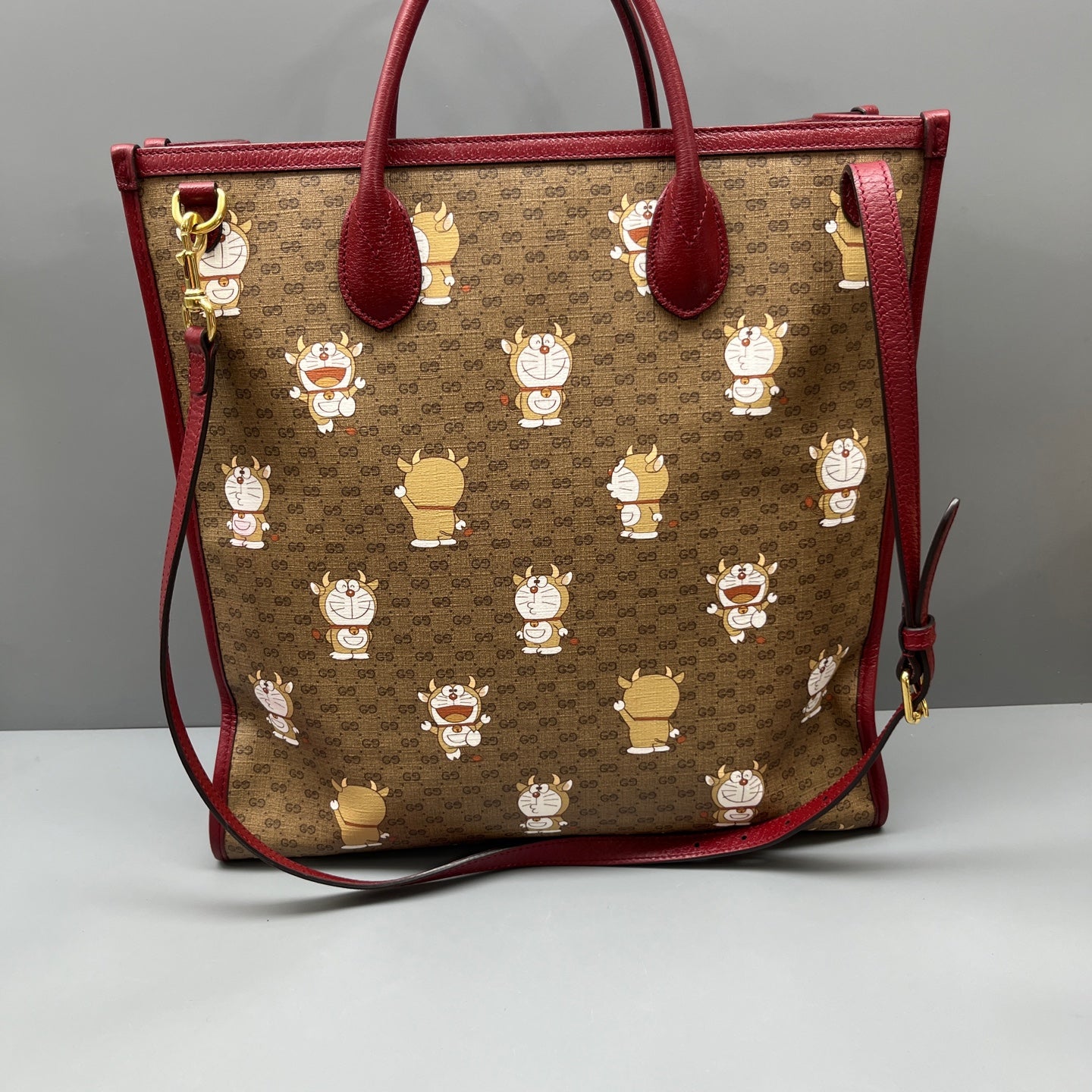 Gucci - Doraemon x Gucci GG Supreme Tote Bag - GG Supreme canvas with leather trim - Multicolour - (Large)