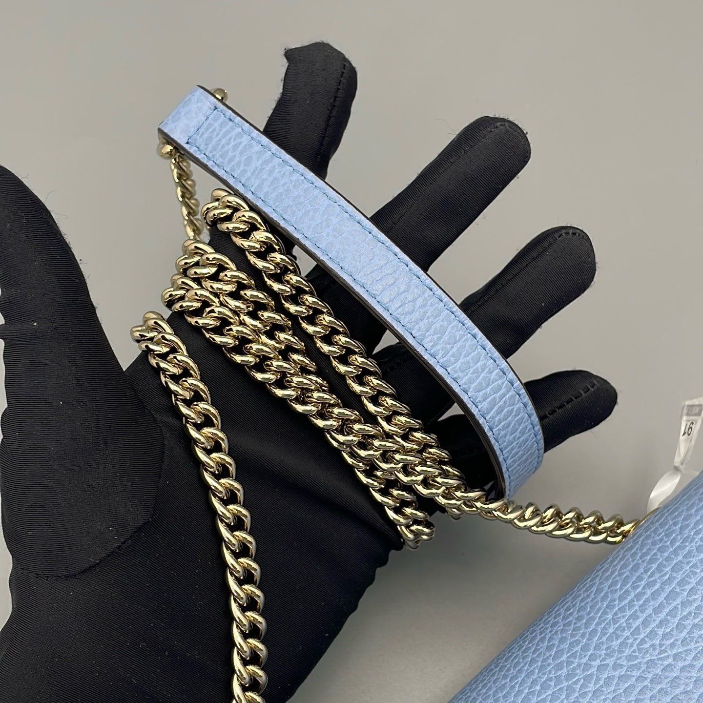 Gucci - Interlocking G Accordion Bag (Outlet Style) - Grained leather - Blue - (small)