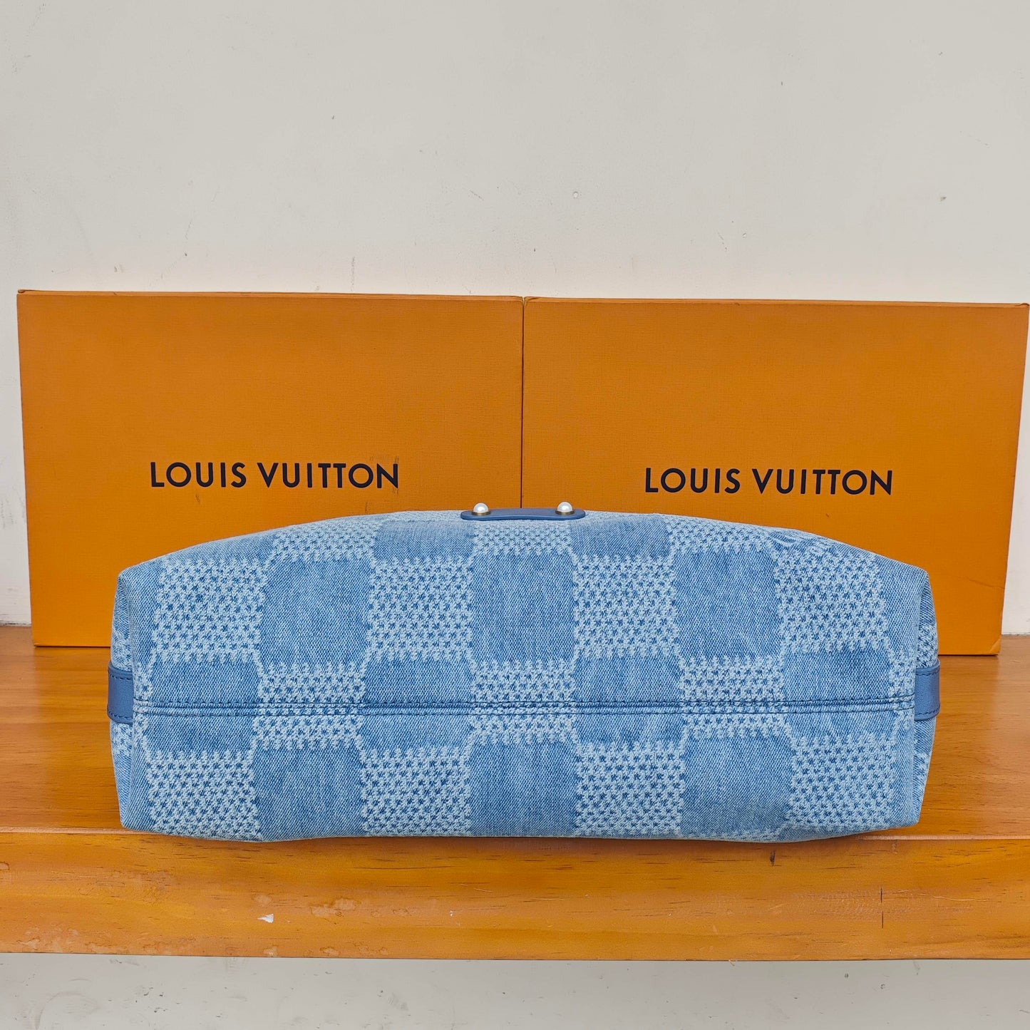 Louis Vuitton - Vagabond Hobo Bag - Denim cotton canvas with leather trim - Blue - (medium)