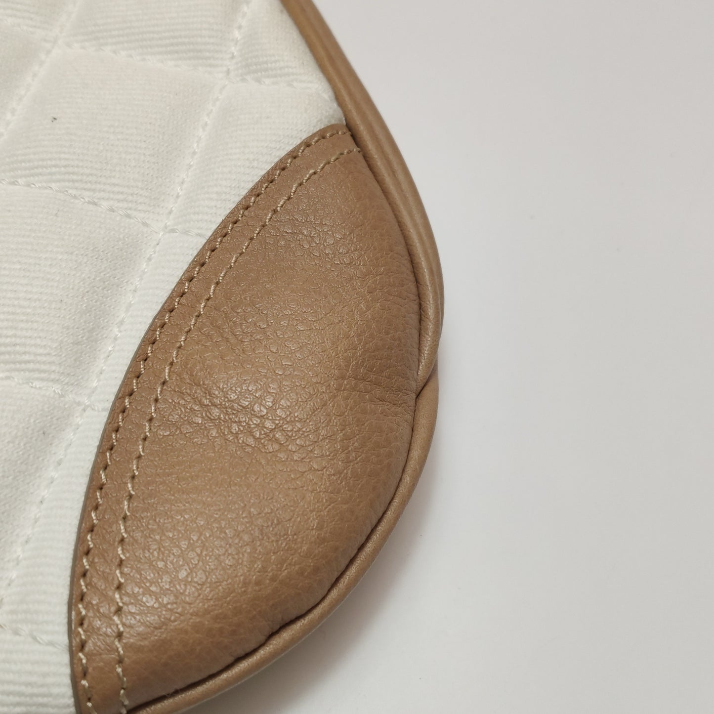 Burberry - Quilted Canvas and Leather Shoulder Bag - Canvas with pebbled leather trim - Beige and White - (Medium)