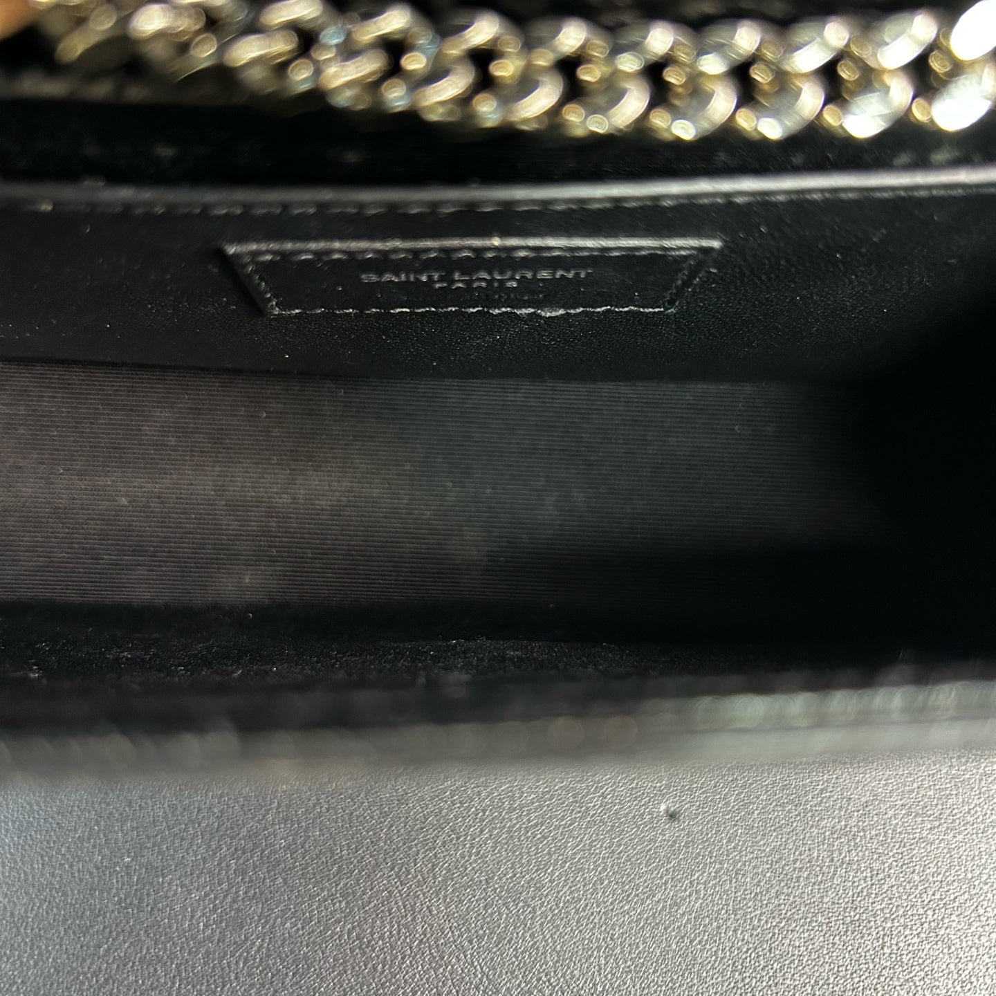 Saint Laurent - MONOGRAM KATE Tassel - Crocodile embossed leather - Black with Silver-Tone Hardware - (mini)