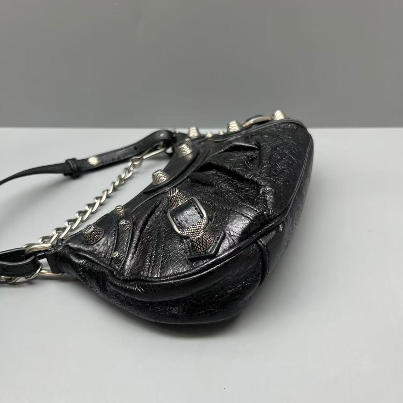 Balenciaga - Le Cagole Crescent Shoulder Bag - Leather - Black - (mini)