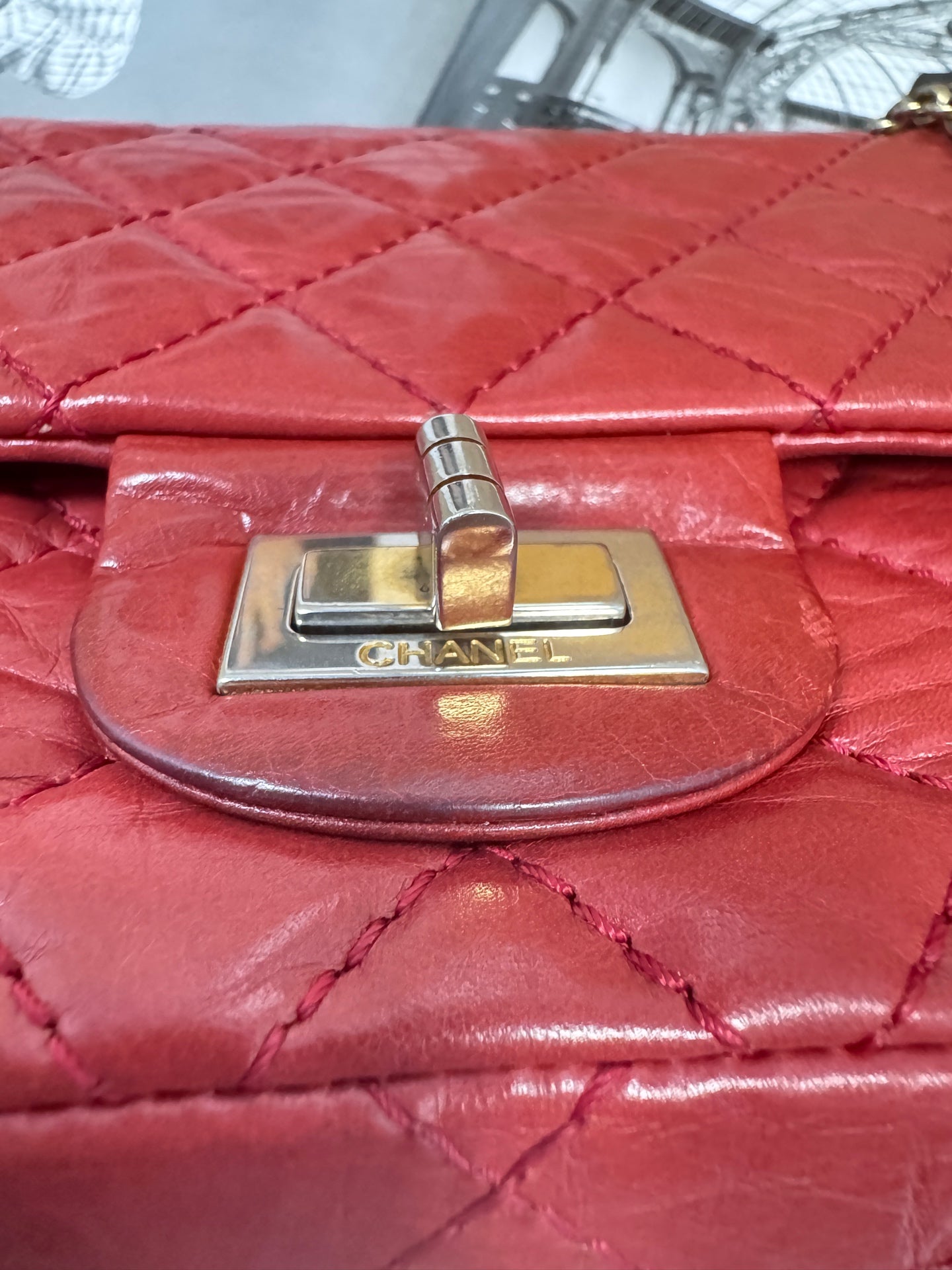 Chanel - 2.55 - Aged Calfskin Leather - Red - (Small)