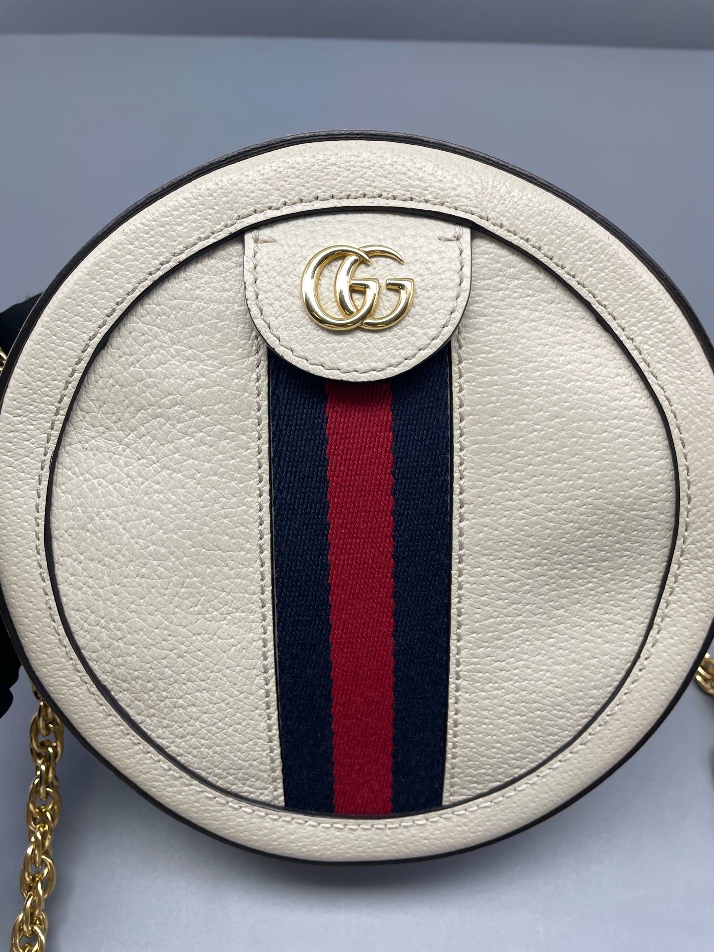 Gucci - Marmont Round Shoulder Bag - Grained leather - White - (mini)