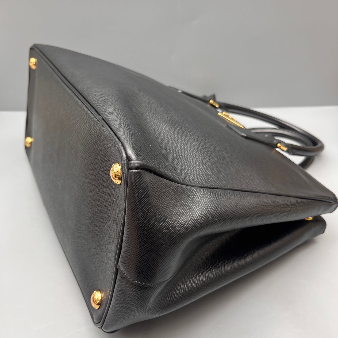 Prada - Galleria Saffiano Double Zip Tote - Saffiano leather - Black - (Medium)