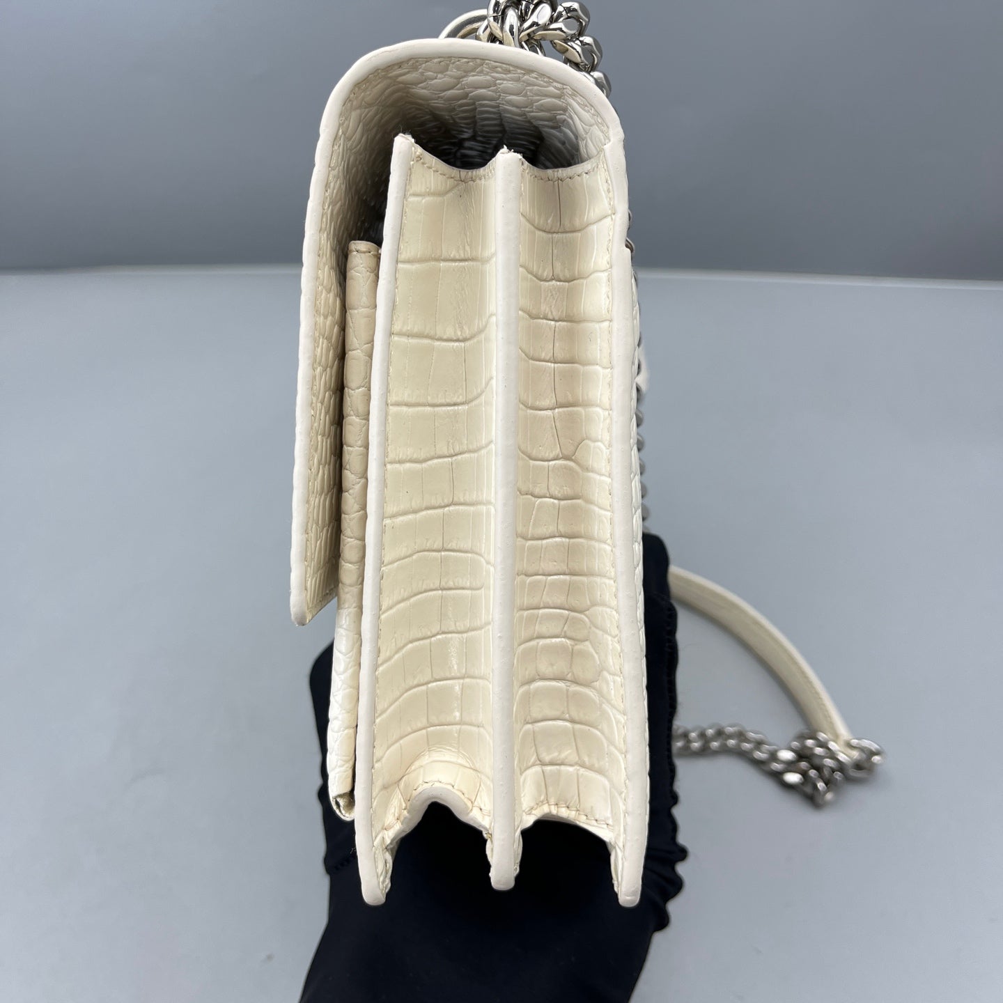 Saint Laurent - Sunset - Crocodile-embossed leather - White - (Medium)