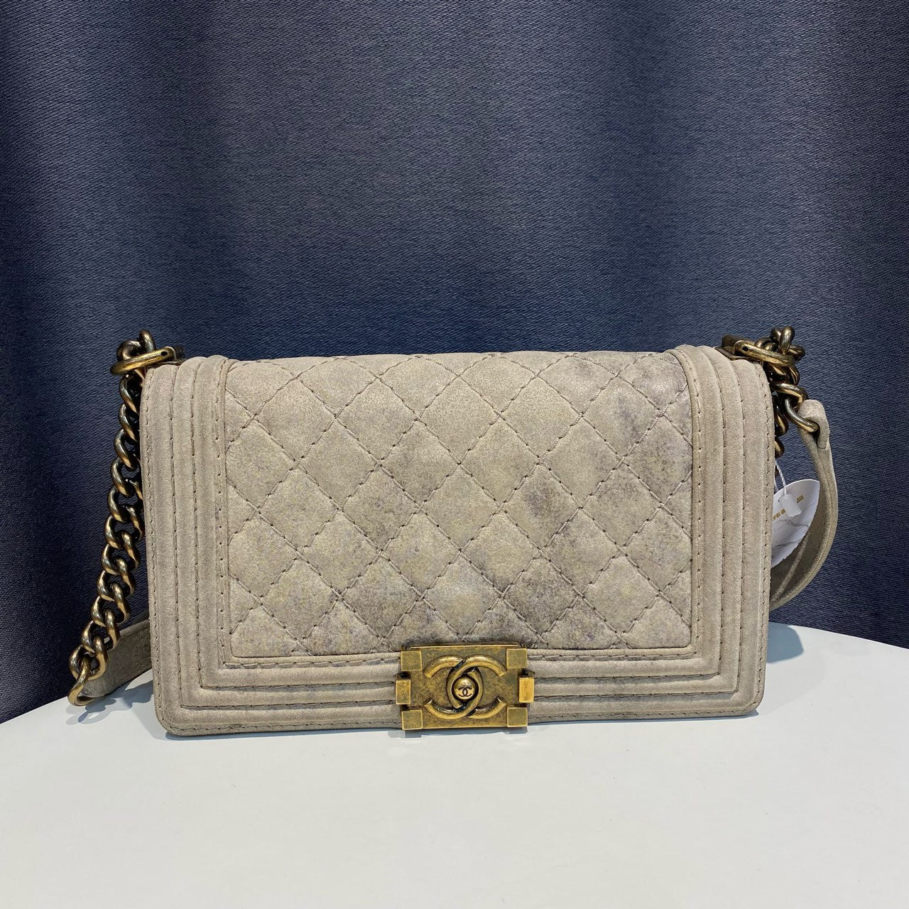 Chanel - Boy Bag - Suede - Grey - (Medium)